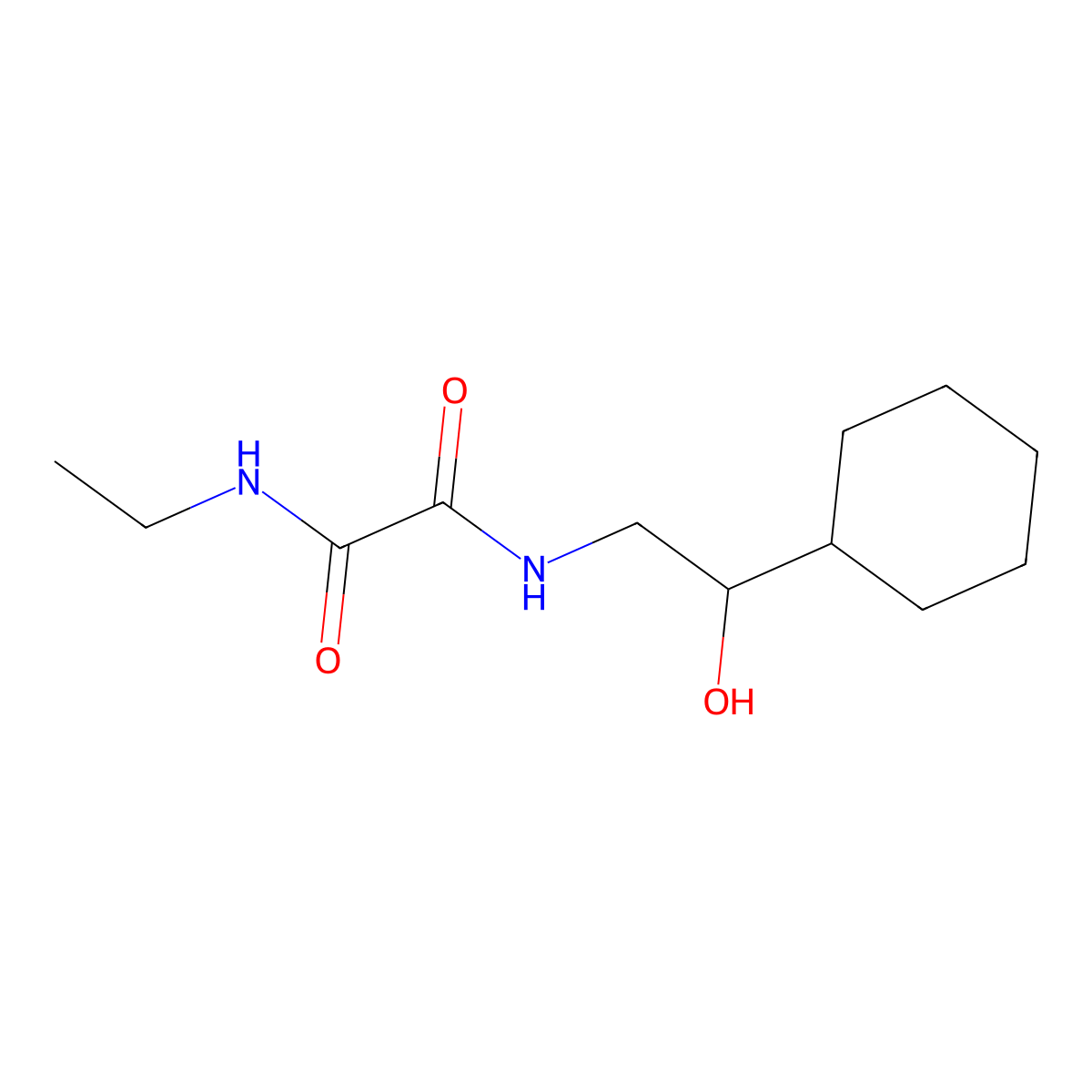 N1-(2-cyclohexyl-2-hydroxyethyl)-N2-ethyloxalamide molecular structure, CAS 1351653-09-2