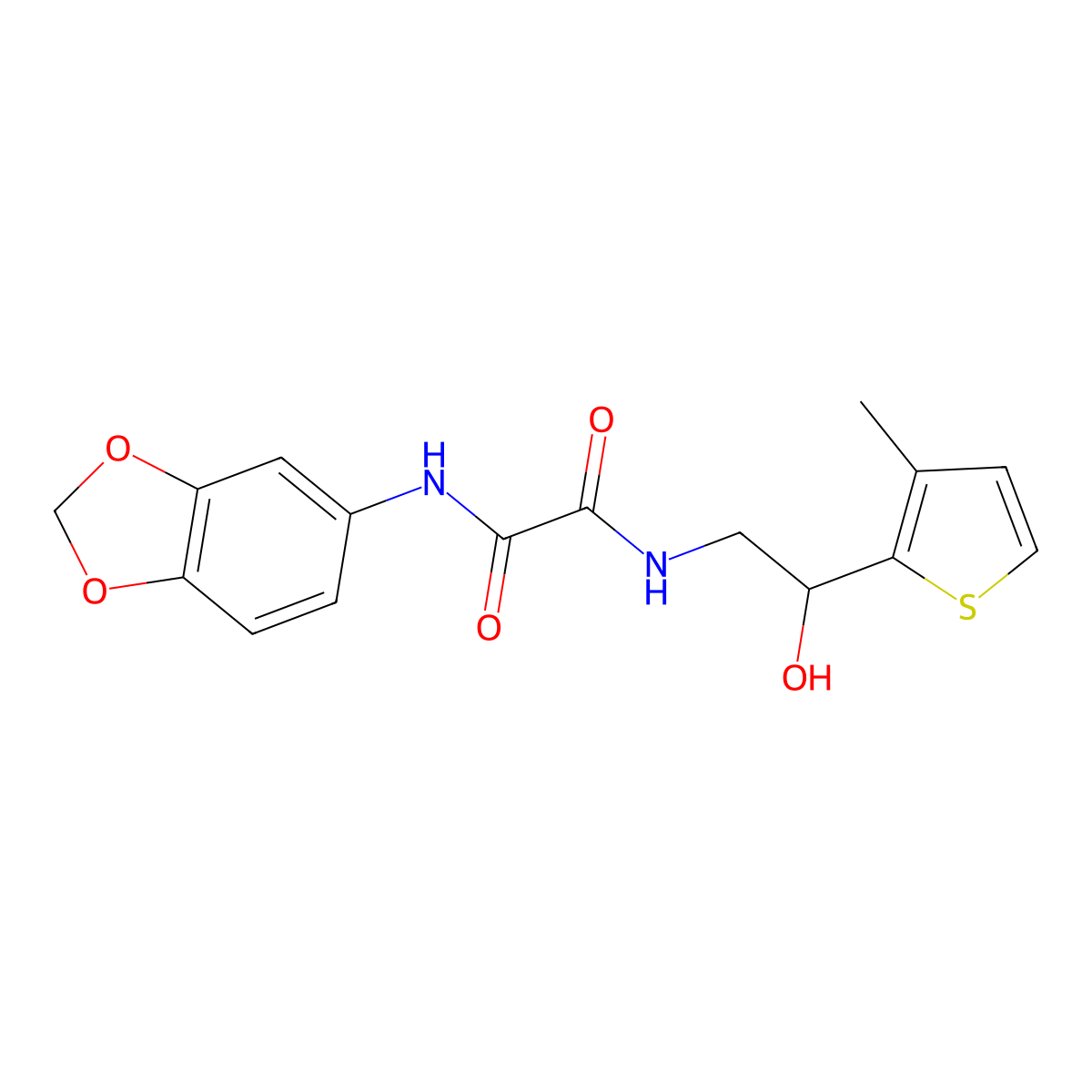 N1-(benzo[d][1,3]dioxol-5-yl)-N2-(2-hydroxy-2-(3-methylthiophen-2-yl)ethyl)oxalamide molecular structure, CAS 1351653-47-8