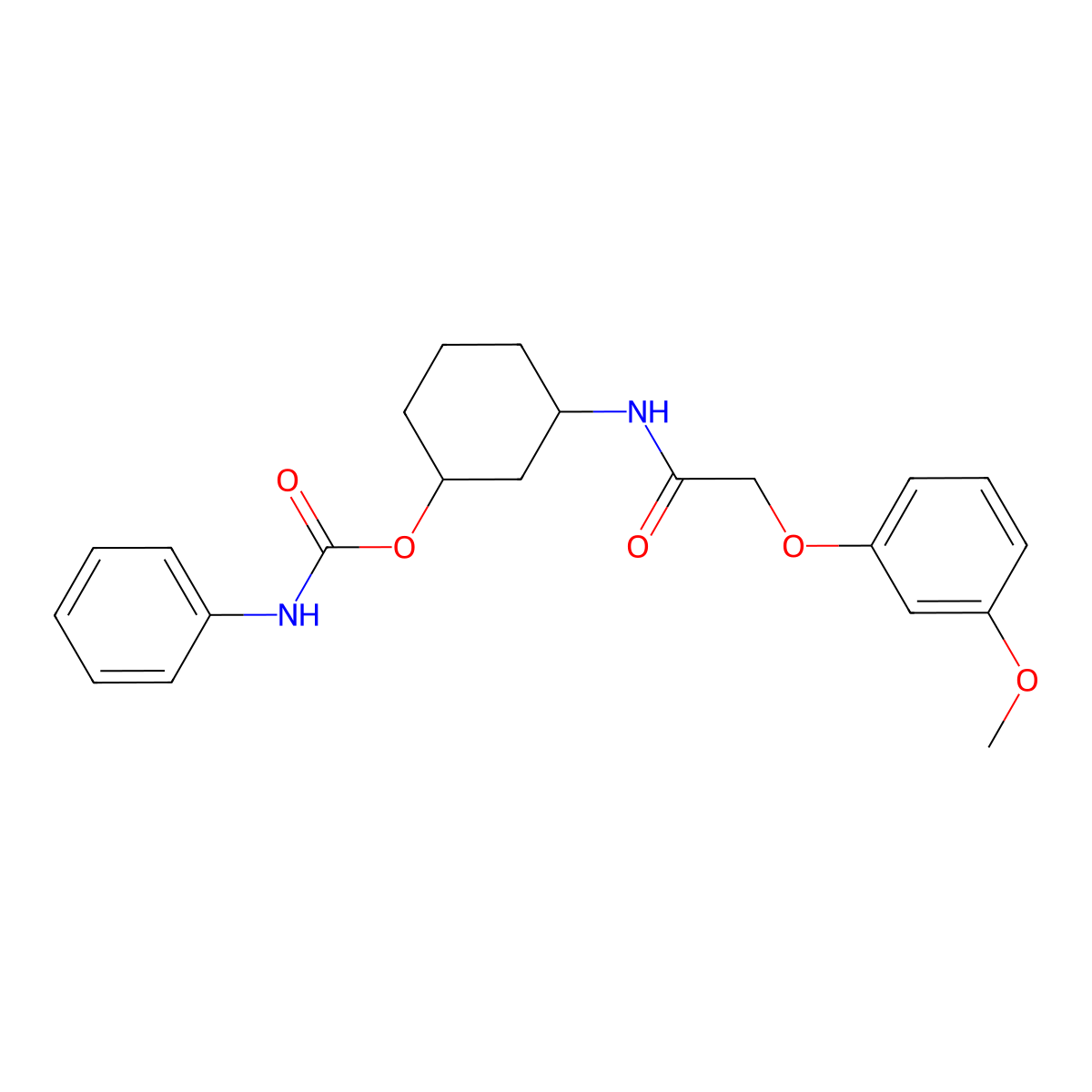 3-(2-(3-Methoxyphenoxy)acetamido)cyclohexyl phenylcarbamate molecular structure, CAS 1351653-58-1