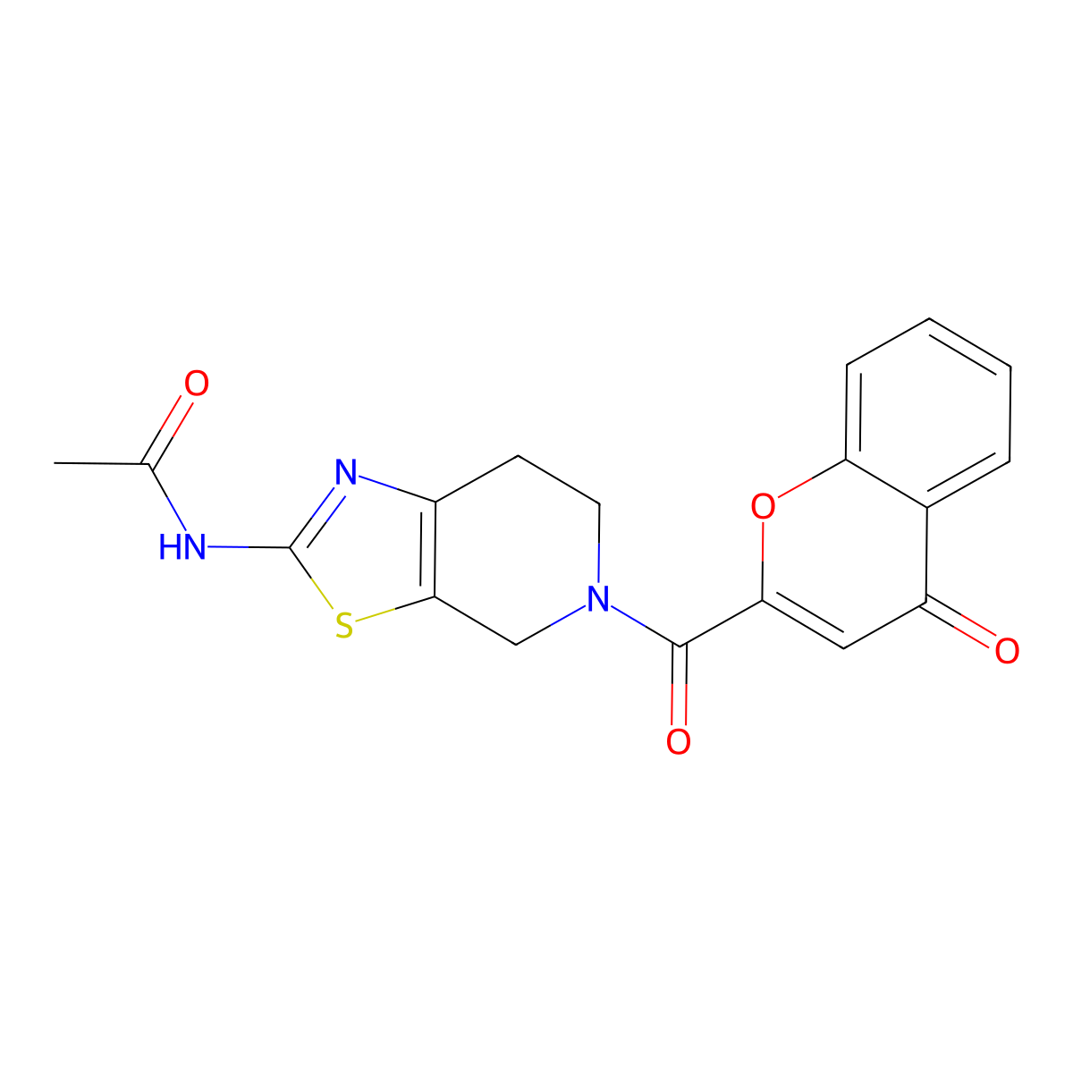 N-(5-(4-oxo-4H-chromene-2-carbonyl)-4,5,6,7-tetrahydrothiazolo[5,4-c]pyridin-2-yl)acetamide molecular structure, CAS 1351653-59-2
