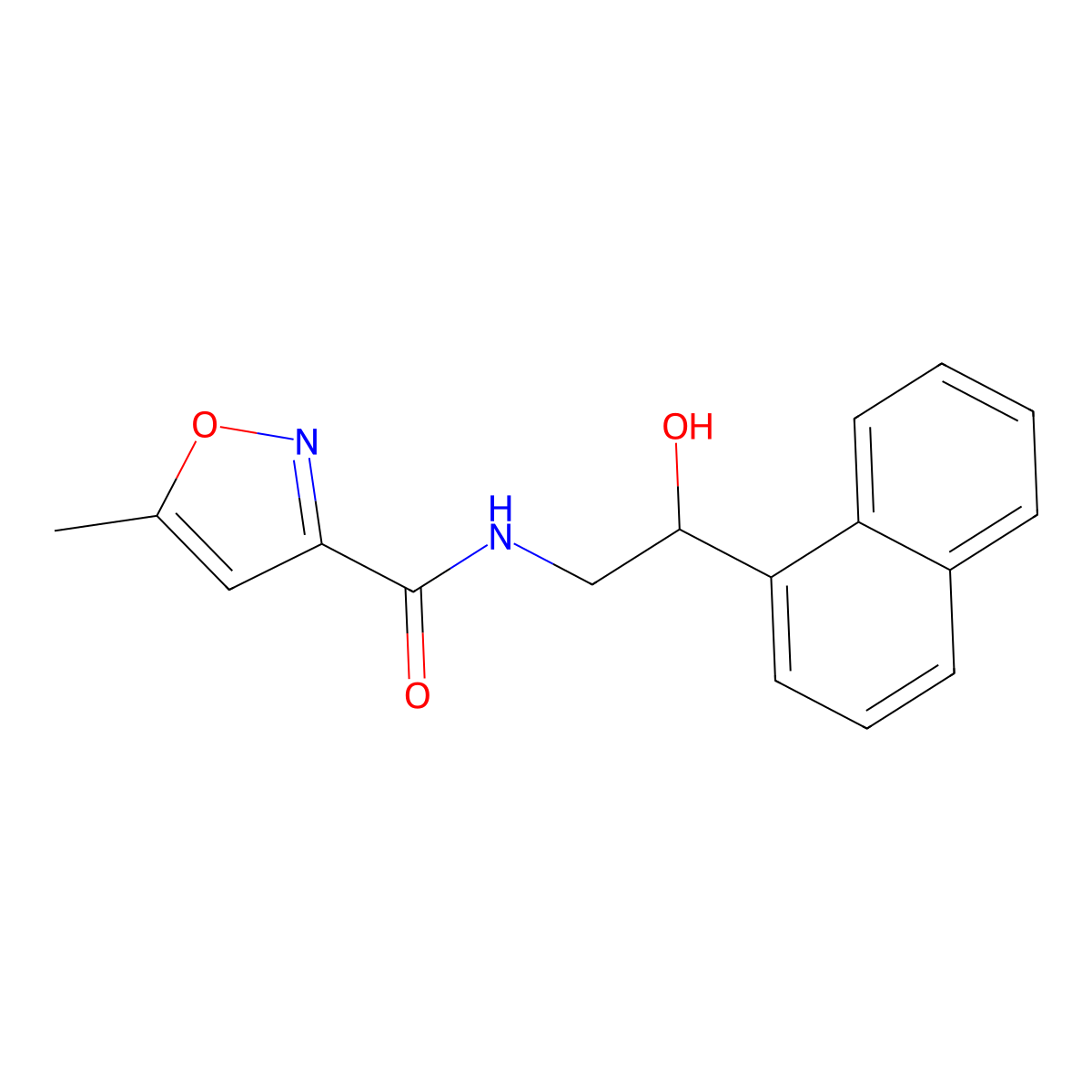 N-(2-hydroxy-2-(naphthalen-1-yl)ethyl)-5-methylisoxazole-3-carboxamide molecular structure, CAS 1351653-63-8
