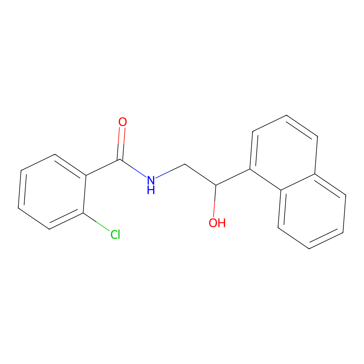 2-chloro-N-(2-hydroxy-2-(naphthalen-1-yl)ethyl)benzamide molecular structure, CAS 1351653-79-6