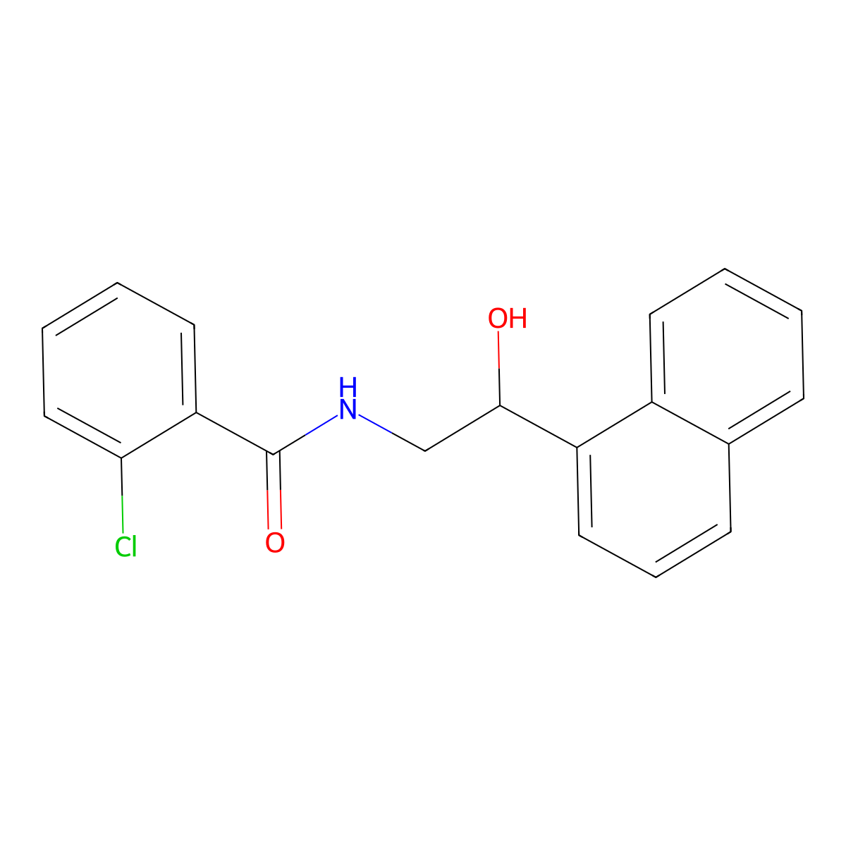 2-chloro-N-(2-hydroxy-2-(naphthalen-1-yl)ethyl)benzamide molecular structure, CAS 1351653-79-6