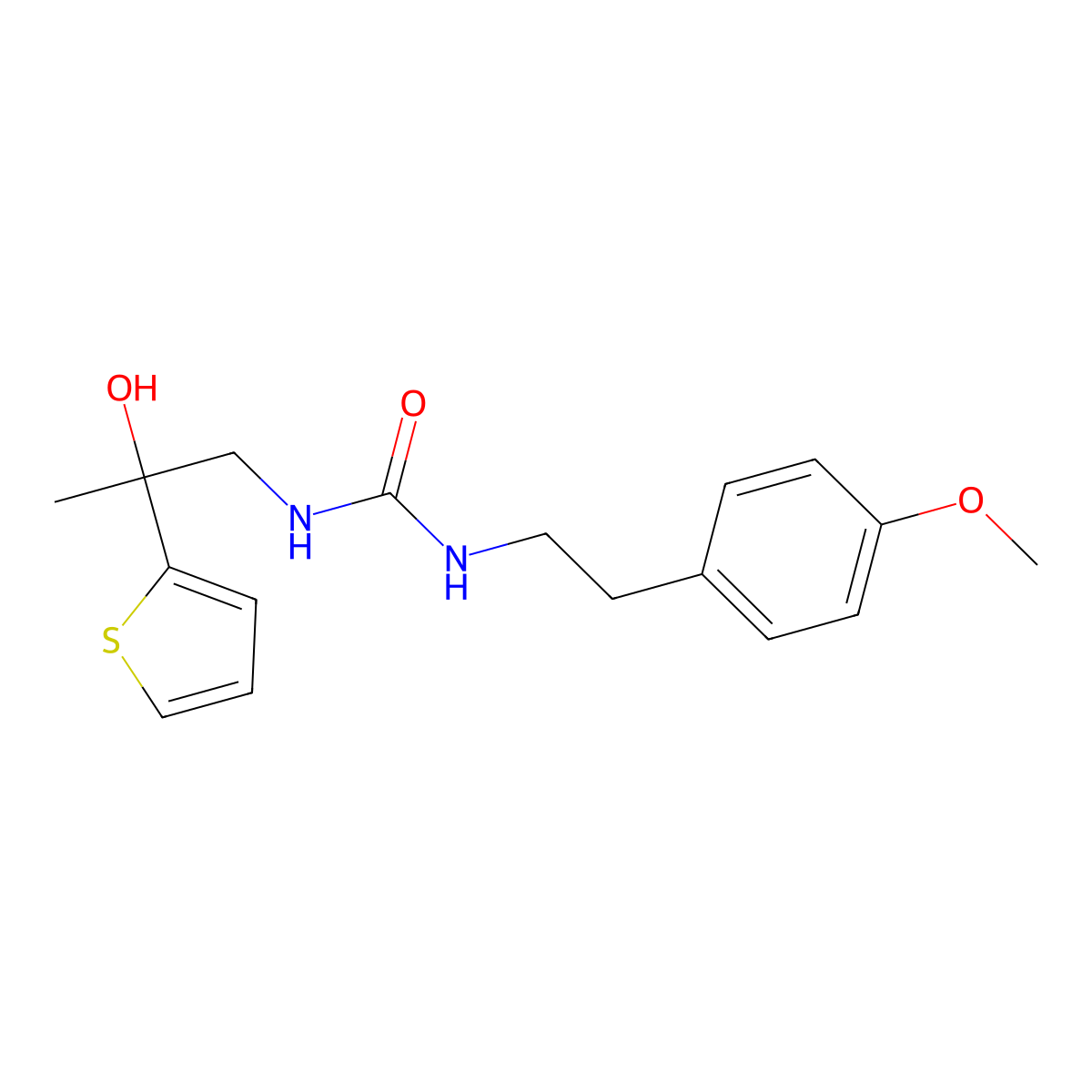 1-(2-Hydroxy-2-(thiophen-2-yl)propyl)-3-(4-methoxyphenethyl)urea molecular structure, CAS 1351653-86-5