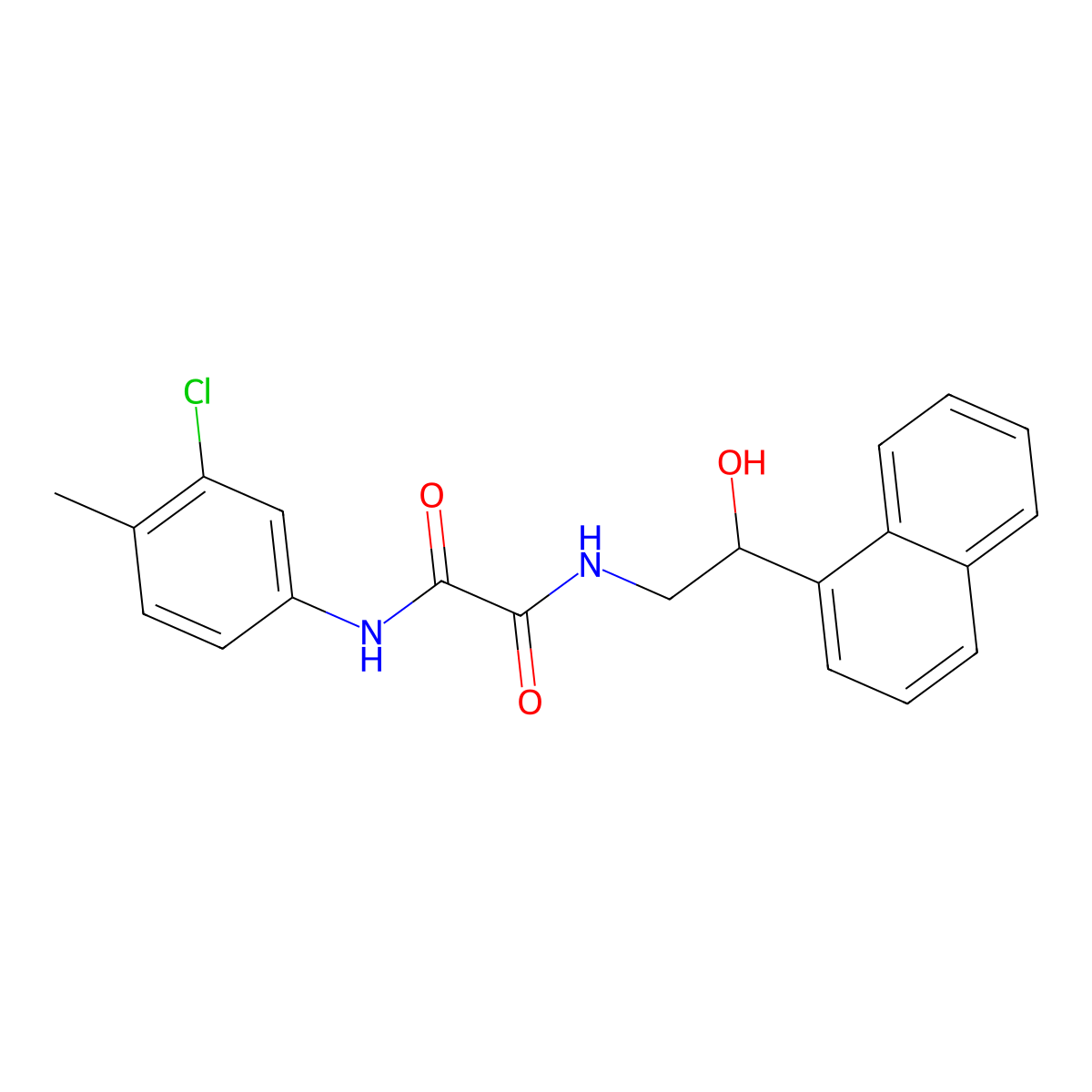 N1-(3-chloro-4-methylphenyl)-N2-(2-hydroxy-2-(naphthalen-1-yl)ethyl)oxalamide molecular structure, CAS 1351654-19-7