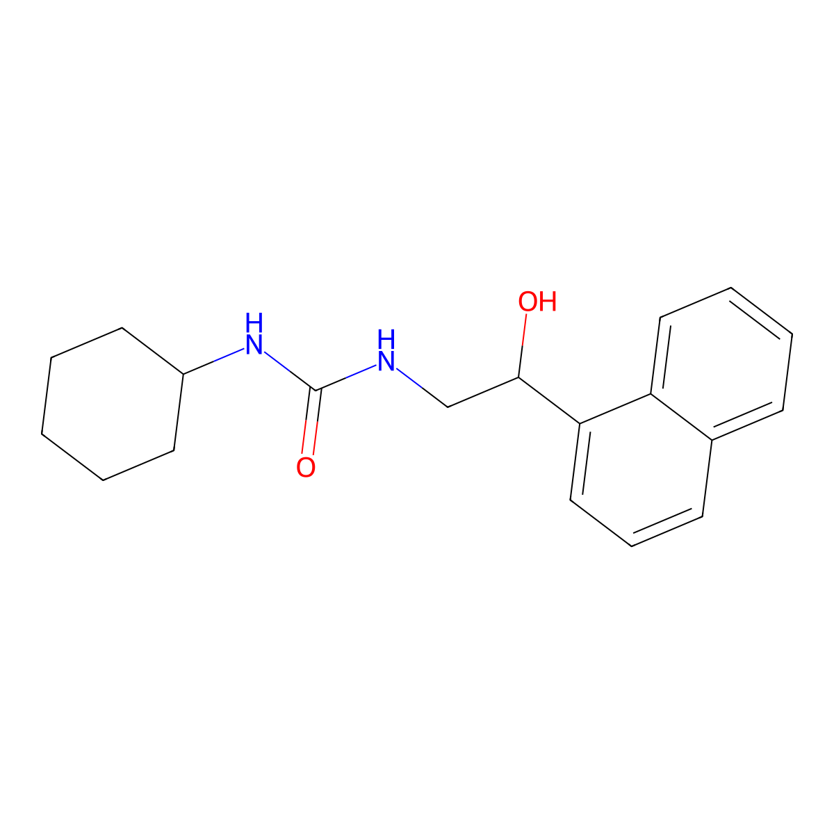 1-Cyclohexyl-3-[2-hydroxy-2-(naphthalen-1-yl)ethyl]urea molecular structure, CAS 1351654-29-9