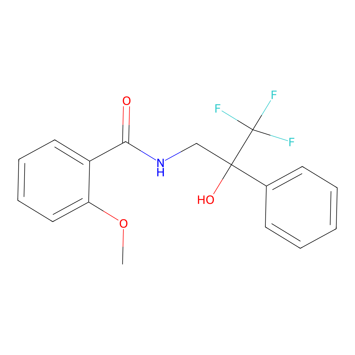 2-methoxy-N-(3,3,3-trifluoro-2-hydroxy-2-phenylpropyl)benzamide molecular structure, CAS 1351654-40-4