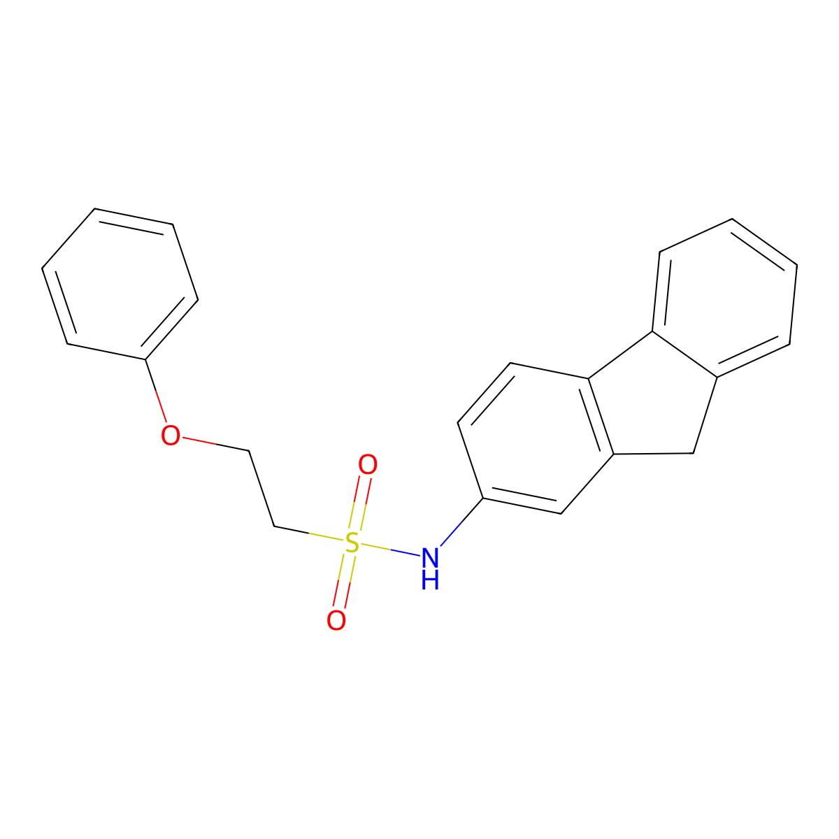 N-(9H-fluoren-2-yl)-2-phenoxyethanesulfonamide molecular structure, CAS 1351654-76-6