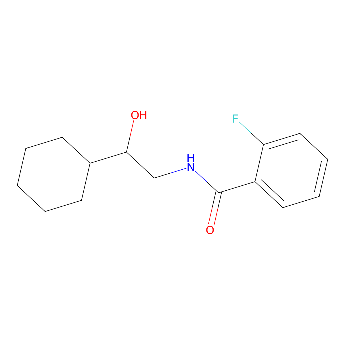 N-(2-cyclohexyl-2-hydroxyethyl)-2-fluorobenzamide molecular structure, CAS 1351654-86-8