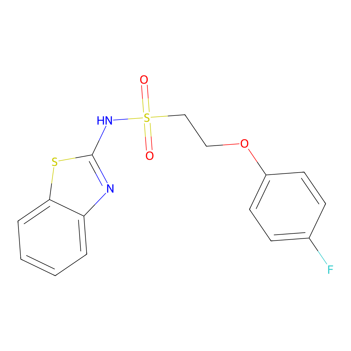 N-(benzo[d]thiazol-2-yl)-2-(4-fluorophenoxy)ethanesulfonamide molecular structure, CAS 1351654-87-9