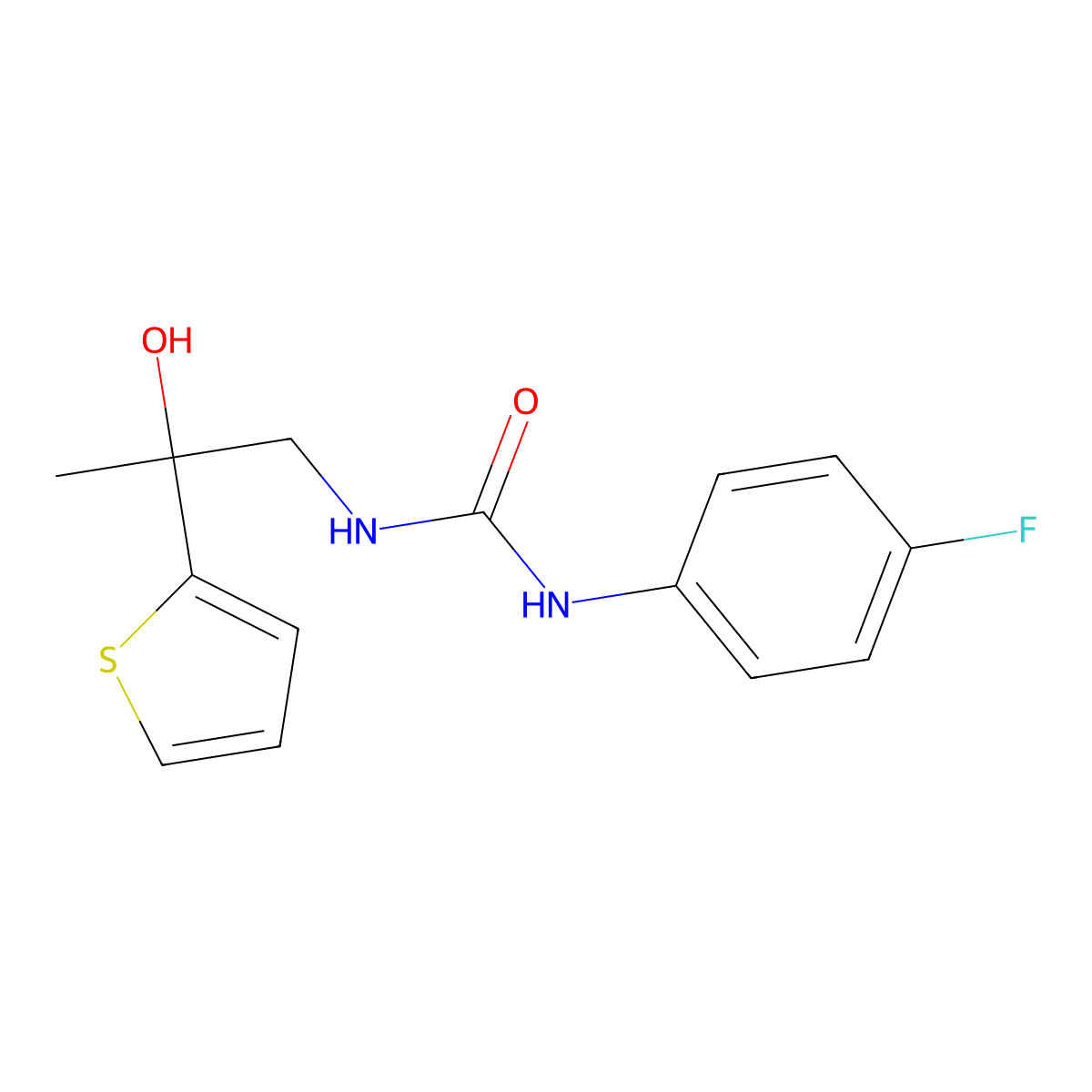 1-(4-Fluorophenyl)-3-(2-hydroxy-2-(thiophen-2-yl)propyl)urea molecular structure, CAS 1351654-98-2