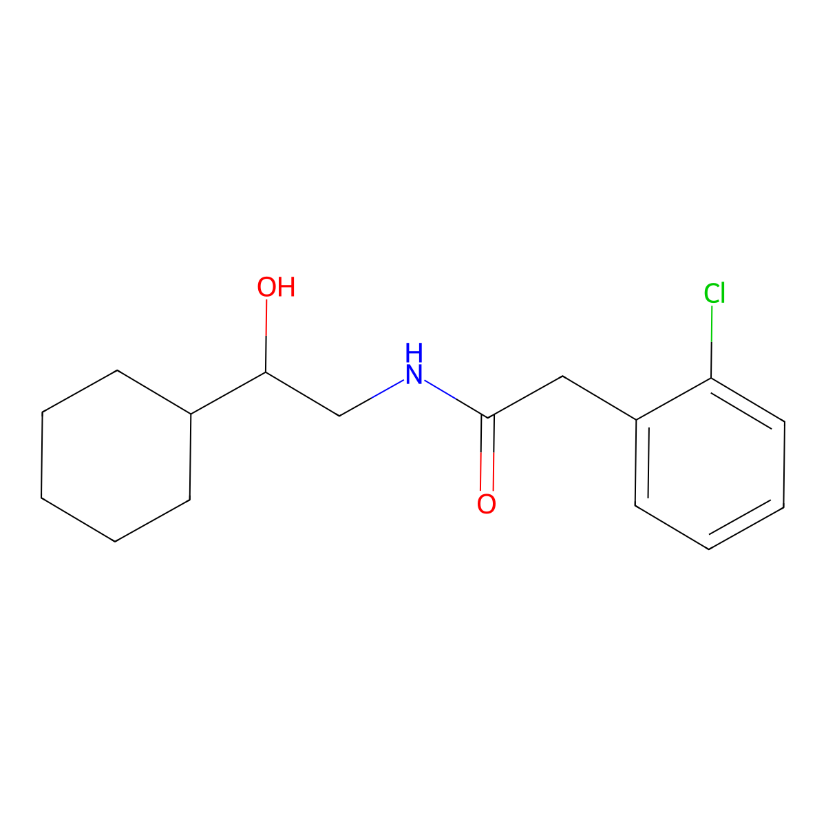2-(2-chlorophenyl)-N-(2-cyclohexyl-2-hydroxyethyl)acetamide molecular structure, CAS 1351654-99-3