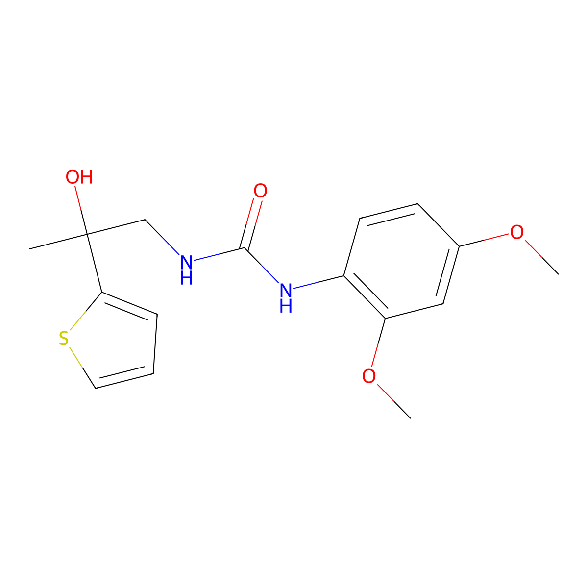 1-(2,4-Dimethoxyphenyl)-3-[2-hydroxy-2-(thiophen-2-yl)propyl]urea molecular structure, CAS 1351655-13-4