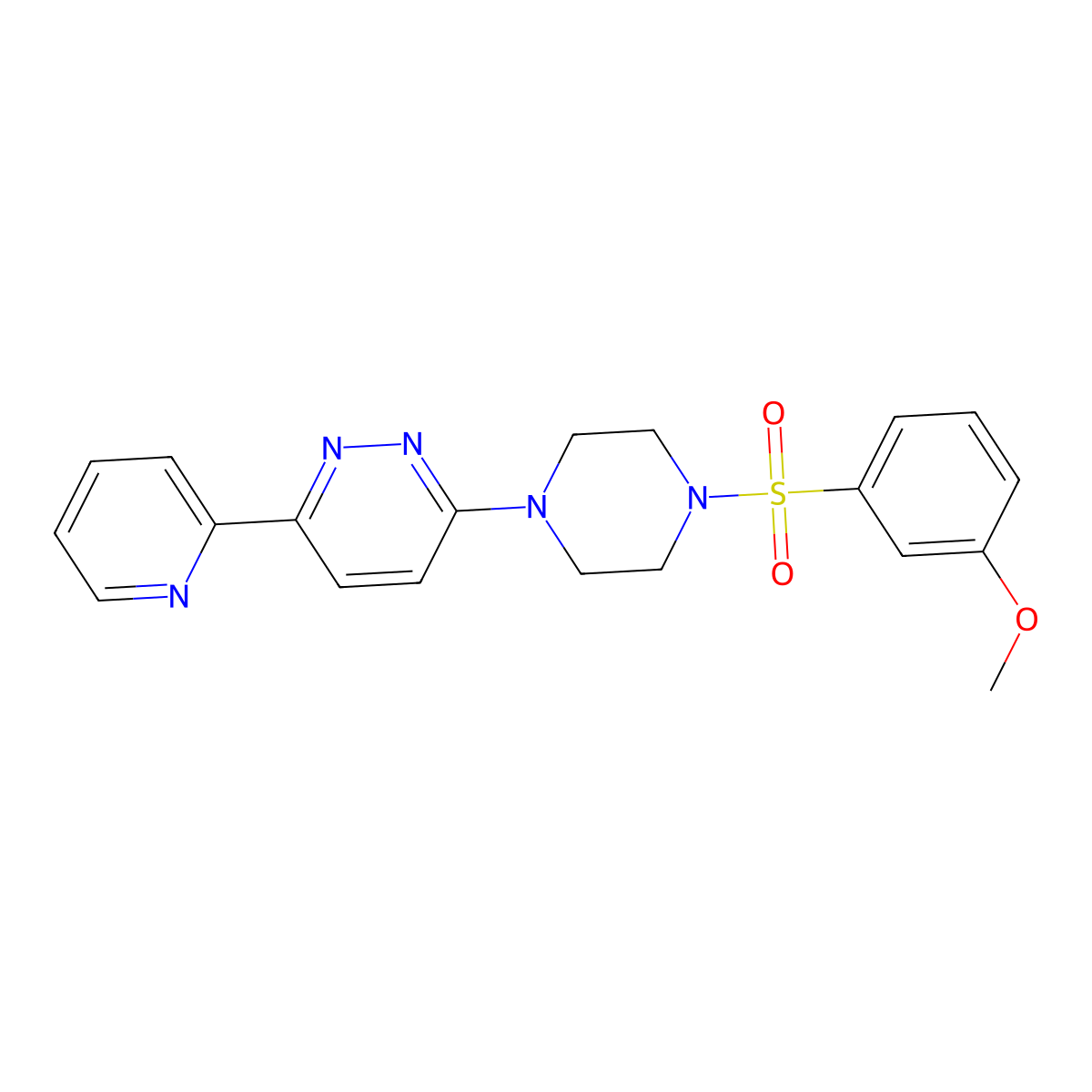 3-(4-((3-Methoxyphenyl)sulfonyl)piperazin-1-yl)-6-(pyridin-2-yl)pyridazine molecular structure, CAS 1351655-33-8