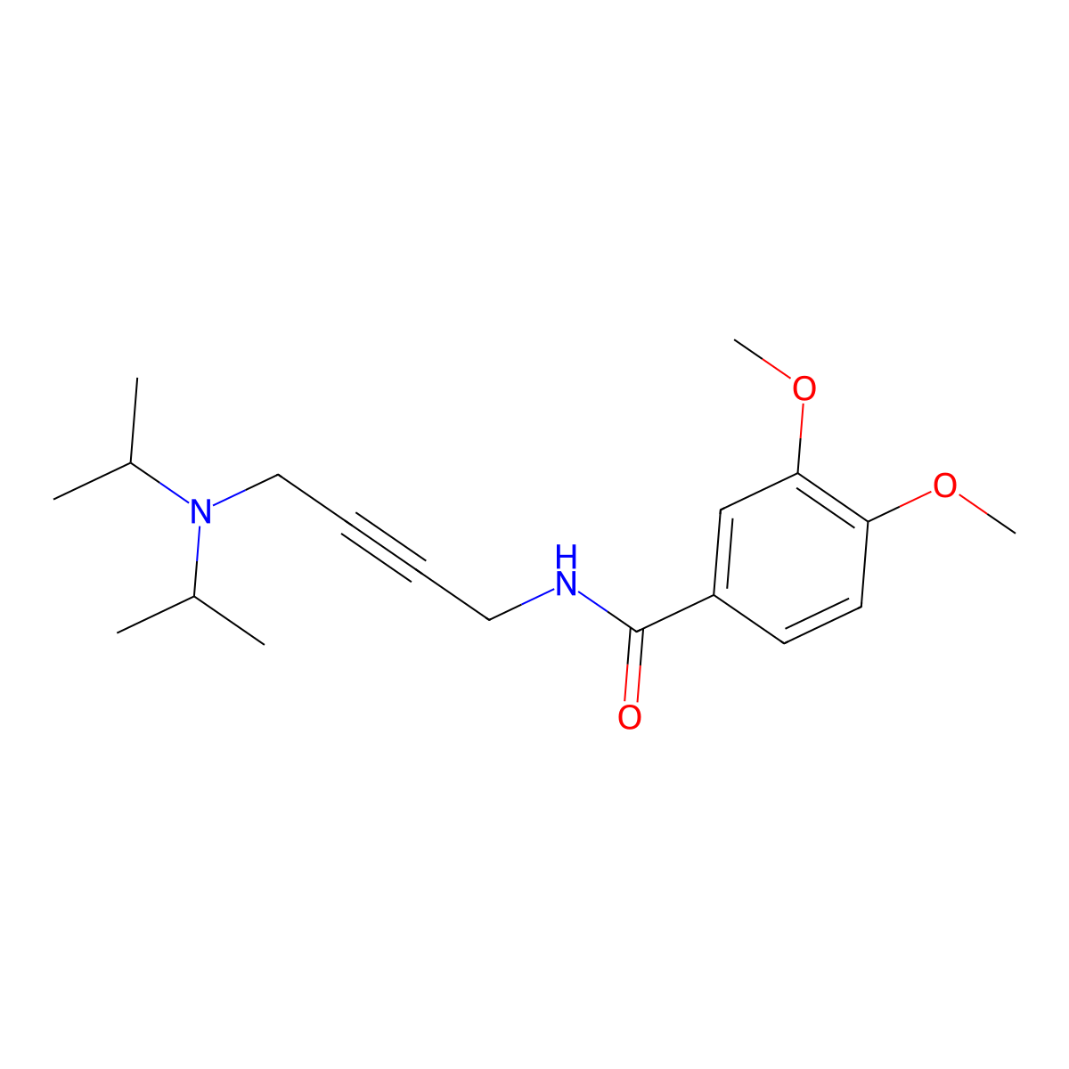 N-(4-(diisopropylamino)but-2-yn-1-yl)-3,4-dimethoxybenzamide molecular structure, CAS 1351657-84-5