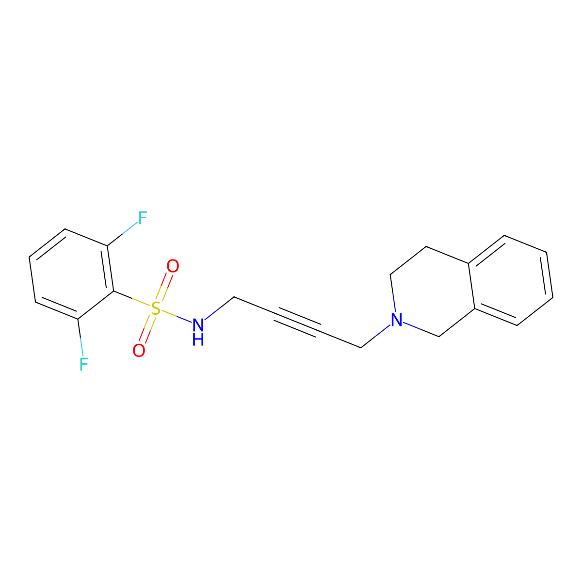 N-(4-(3,4-dihydroisoquinolin-2(1H)-yl)but-2-yn-1-yl)-2,6-difluorobenzenesulfonamide molecular structure, CAS 1351658-03-1