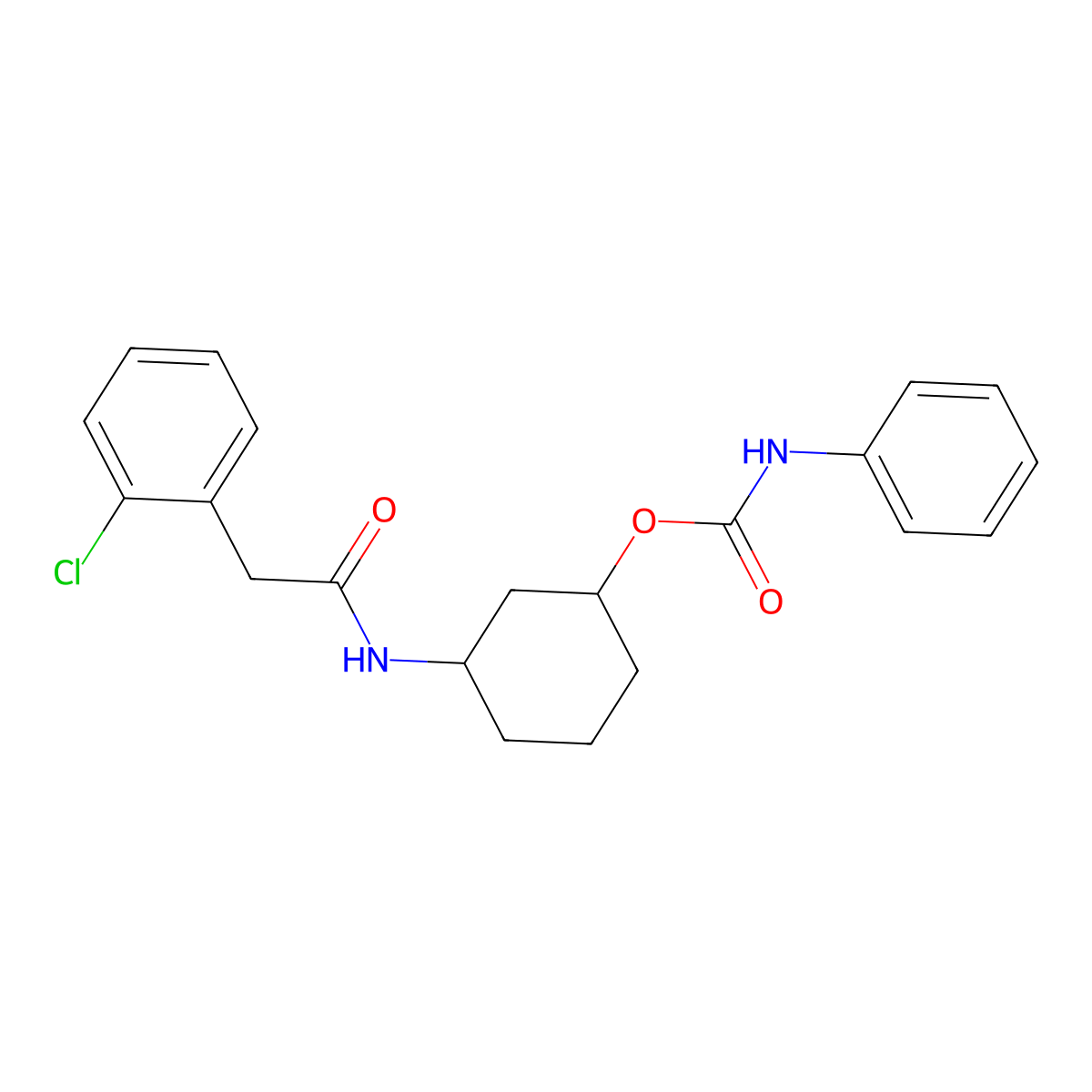 3-(2-(2-Chlorophenyl)acetamido)cyclohexyl phenylcarbamate molecular structure, CAS 1351658-11-1