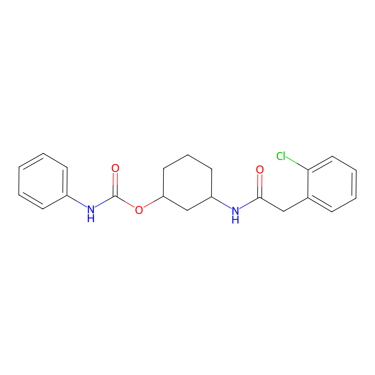 3-(2-(2-Chlorophenyl)acetamido)cyclohexyl phenylcarbamate molecular structure, CAS 1351658-11-1