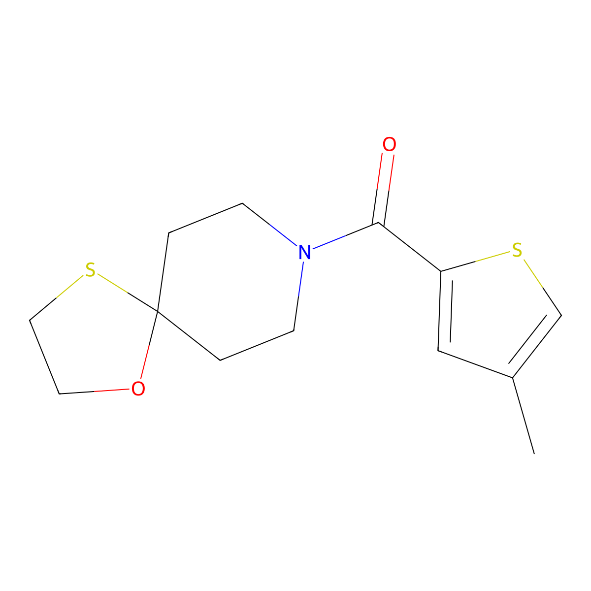 (4-Methylthiophen-2-yl)(1-oxa-4-thia-8-azaspiro[4.5]decan-8-yl)methanone molecular structure, CAS 1351658-20-2
