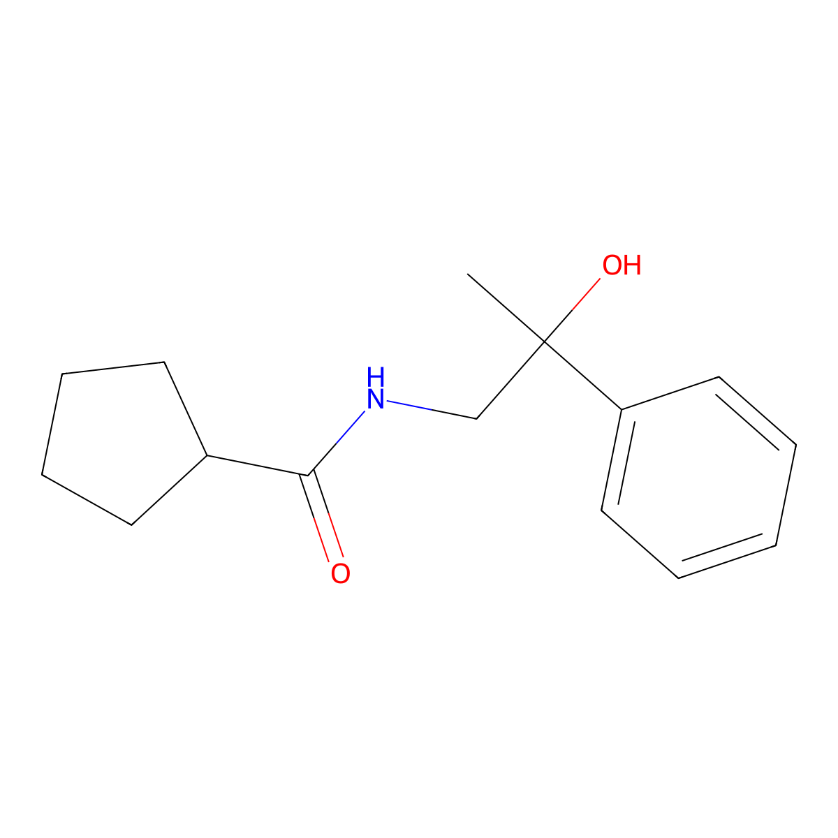 N-(2-hydroxy-2-phenylpropyl)cyclopentanecarboxamide molecular structure, CAS 1351658-21-3