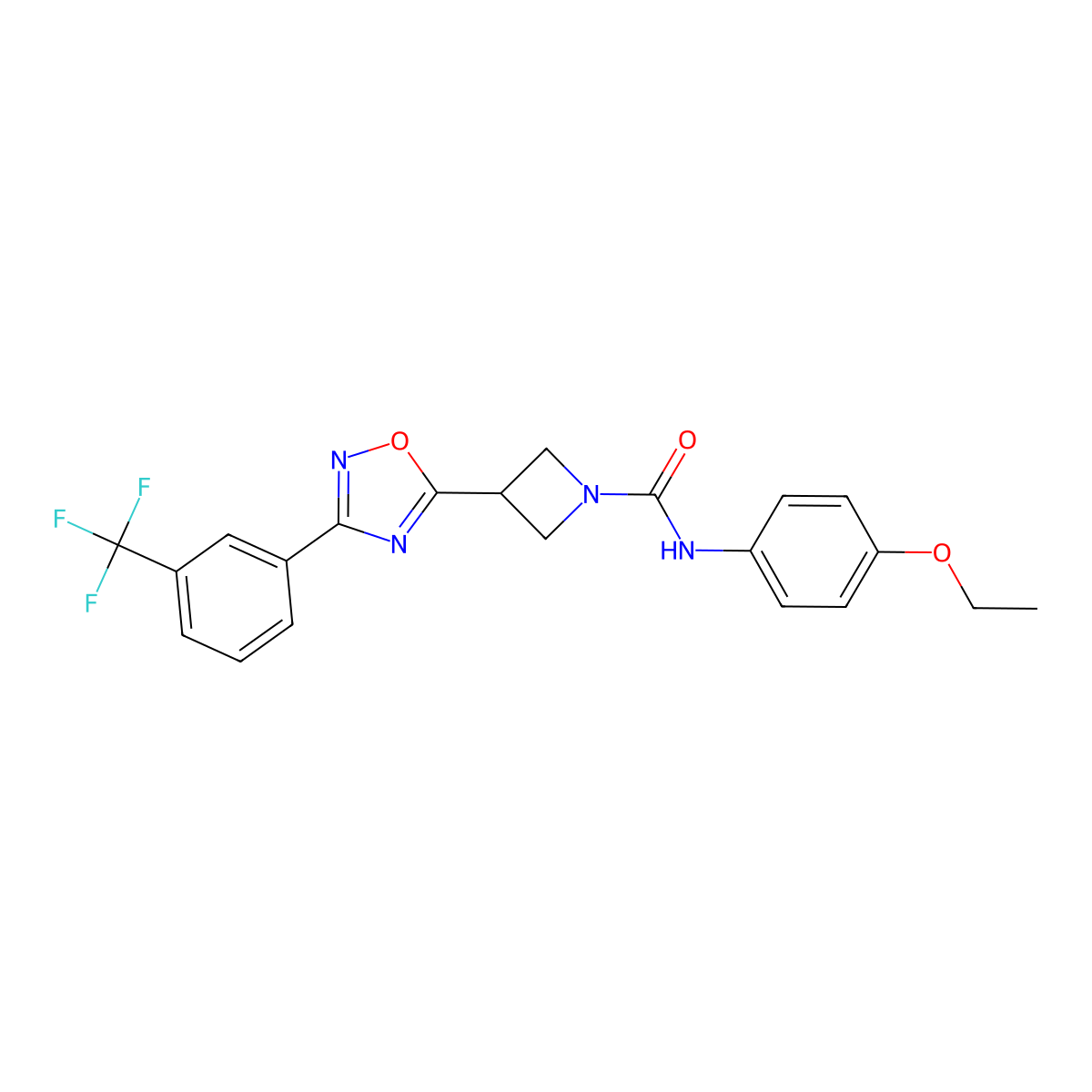 N-(4-ethoxyphenyl)-3-(3-(3-(trifluoromethyl)phenyl)-1,2,4-oxadiazol-5-yl)azetidine-1-carboxamide molecular structure, CAS 1351658-30-4