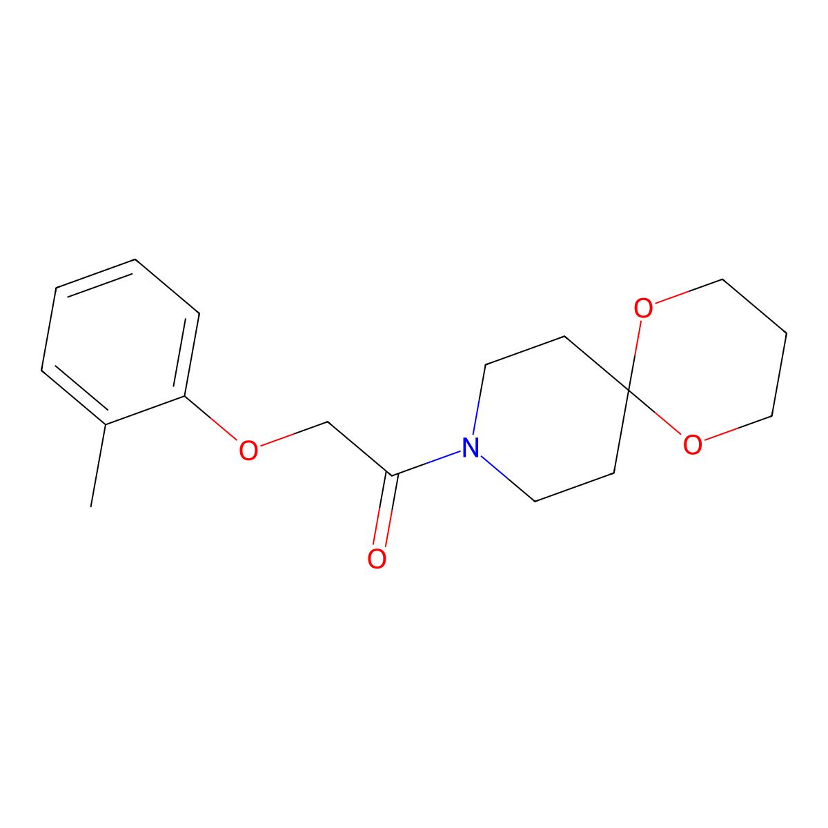 1-(1,5-Dioxa-9-azaspiro[5.5]undecan-9-yl)-2-(o-tolyloxy)ethanone molecular structure, CAS 1351658-48-4