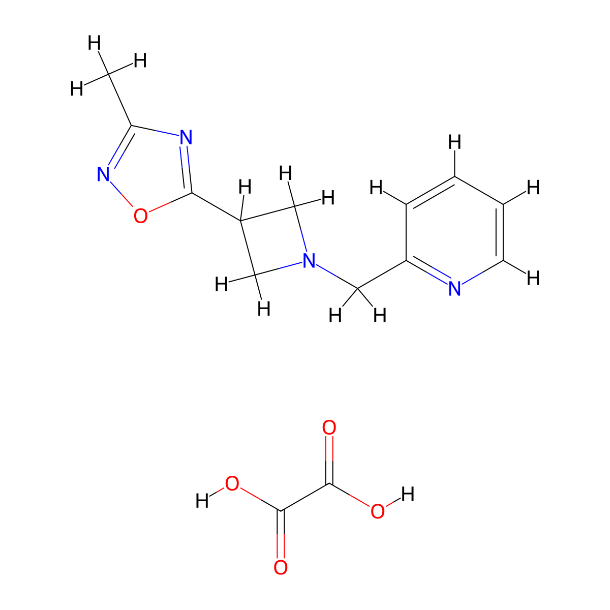 3-Methyl-5-(1-(pyridin-2-ylmethyl)azetidin-3-yl)-1,2,4-oxadiazole oxalate molecular structure, CAS 1351658-57-5