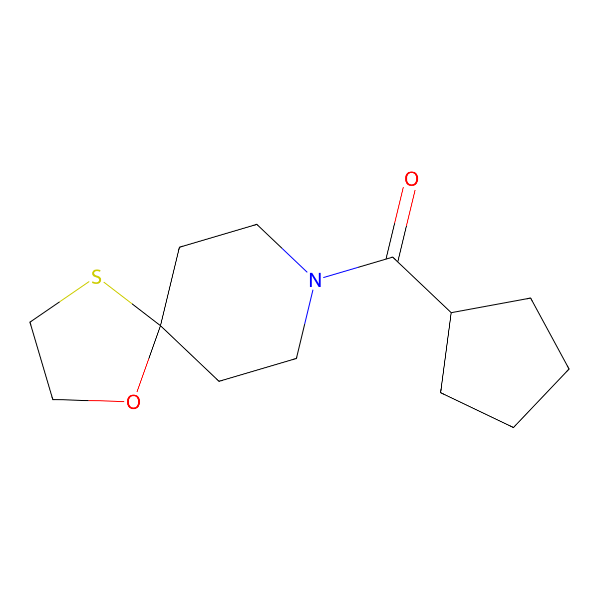 Cyclopentyl(1-oxa-4-thia-8-azaspiro[4.5]decan-8-yl)methanone molecular structure, CAS 1351658-58-6