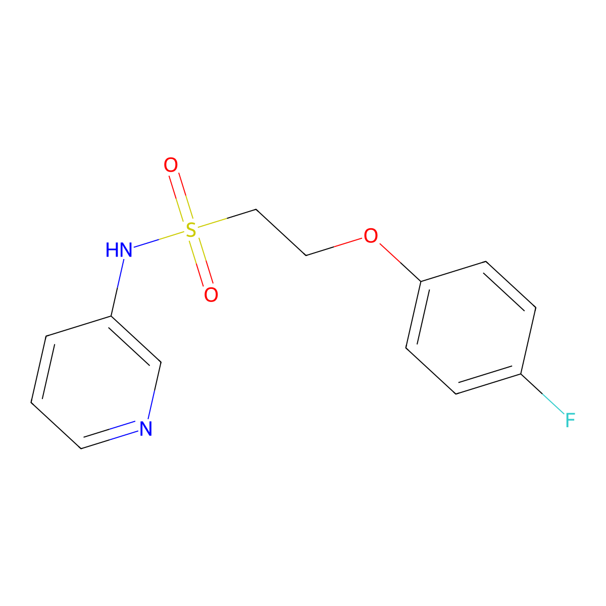 2-(4-fluorophenoxy)-N-(pyridin-3-yl)ethanesulfonamide molecular structure, CAS 1351658-60-0
