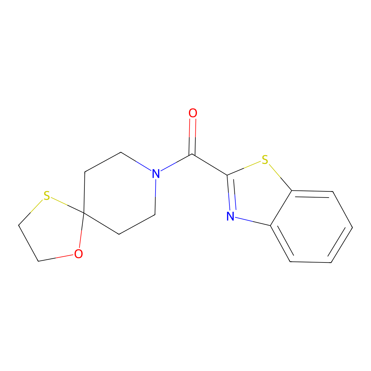 Benzo[d]thiazol-2-yl(1-oxa-4-thia-8-azaspiro[4.5]decan-8-yl)methanone molecular structure, CAS 1351658-61-1