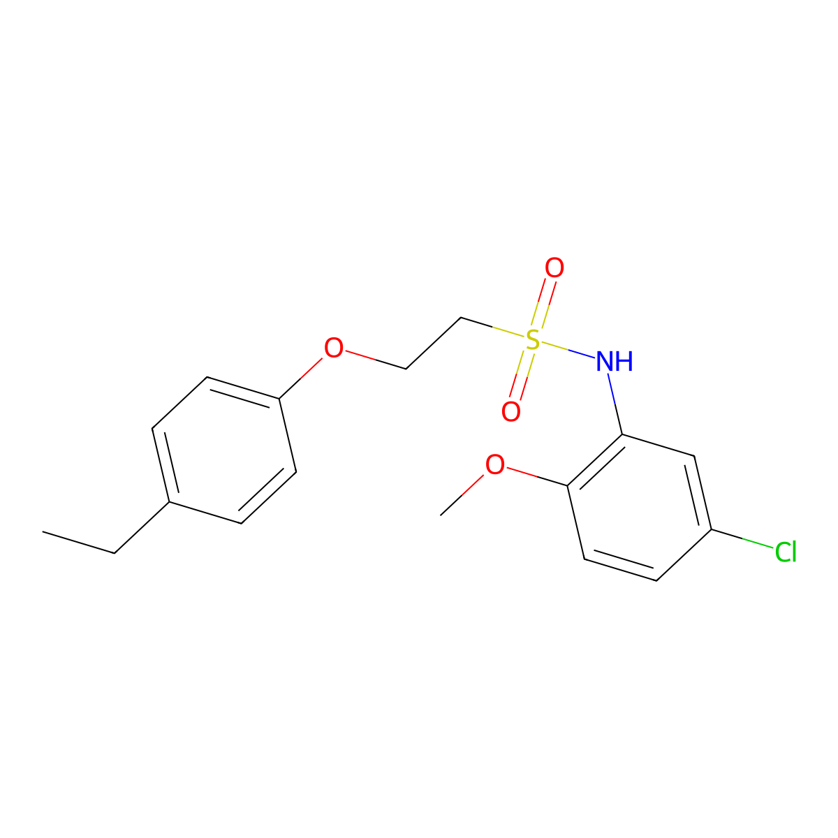N-(5-chloro-2-methoxyphenyl)-2-(4-ethylphenoxy)ethanesulfonamide molecular structure, CAS 1351658-63-3