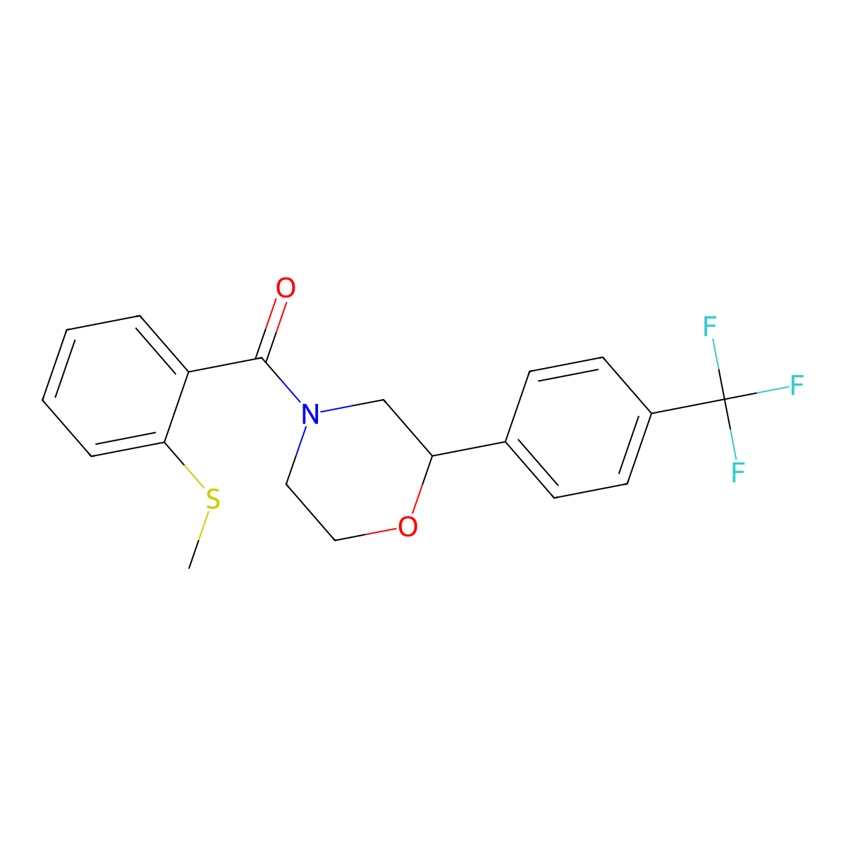 (2-(Methylthio)phenyl)(2-(4-(trifluoromethyl)phenyl)morpholino)methanone molecular structure, CAS 1351658-68-8