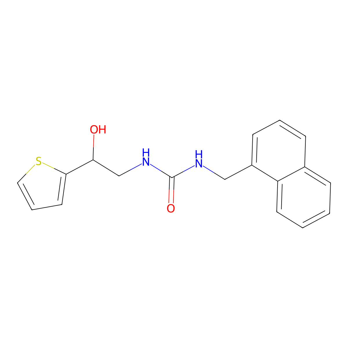 1-(2-Hydroxy-2-(thiophen-2-yl)ethyl)-3-(naphthalen-1-ylmethyl)urea molecular structure, CAS 1351658-93-9