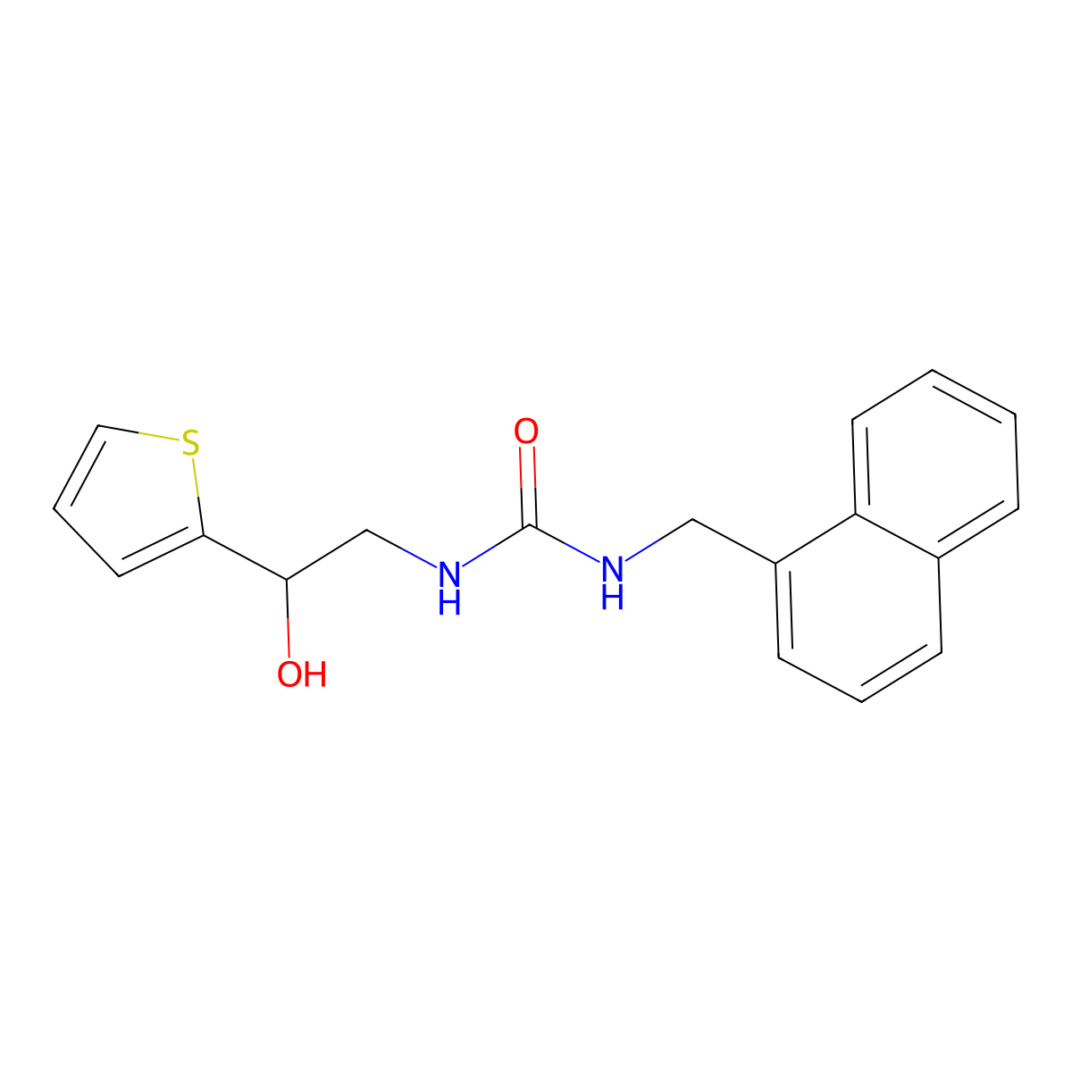 1-(2-Hydroxy-2-(thiophen-2-yl)ethyl)-3-(naphthalen-1-ylmethyl)urea molecular structure, CAS 1351658-93-9