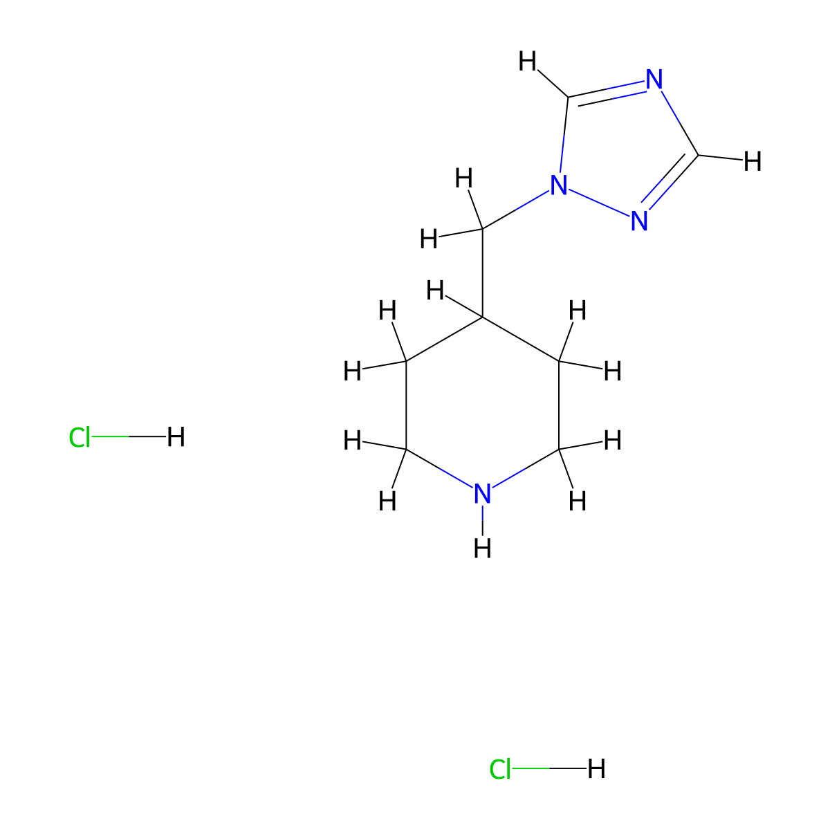 4-[(1H-1,2,4-triazol-1-yl)methyl]piperidine dihydrochloride molecular structure, CAS 1351659-05-6