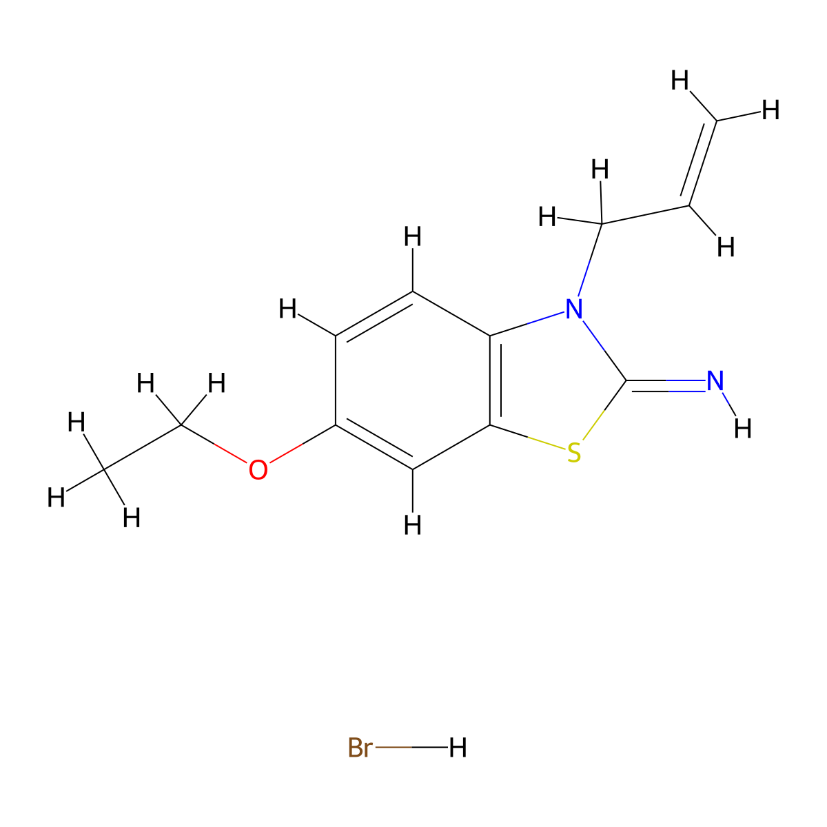 3-allyl-6-ethoxybenzo[d]thiazol-2(3H)-imine hydrobromide molecular structure, CAS 1351659-07-8