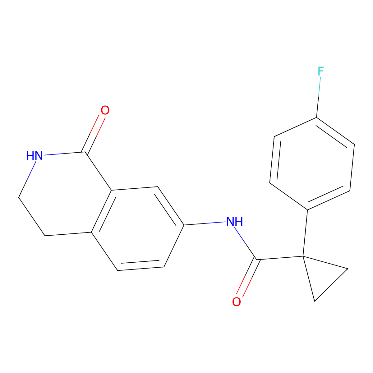 1-(4-fluorophenyl)-N-(1-oxo-1,2,3,4-tetrahydroisoquinolin-7-yl)cyclopropanecarboxamide molecular structure, CAS 1351659-21-6