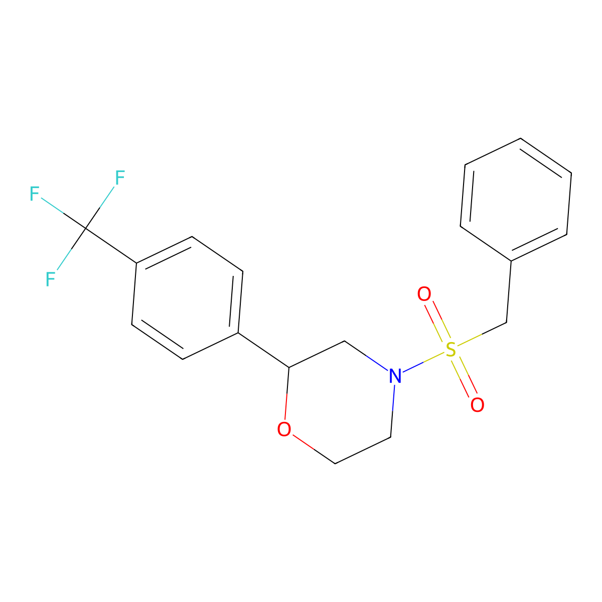 4-(Benzylsulfonyl)-2-(4-(trifluoromethyl)phenyl)morpholine molecular structure, CAS 1351659-46-5