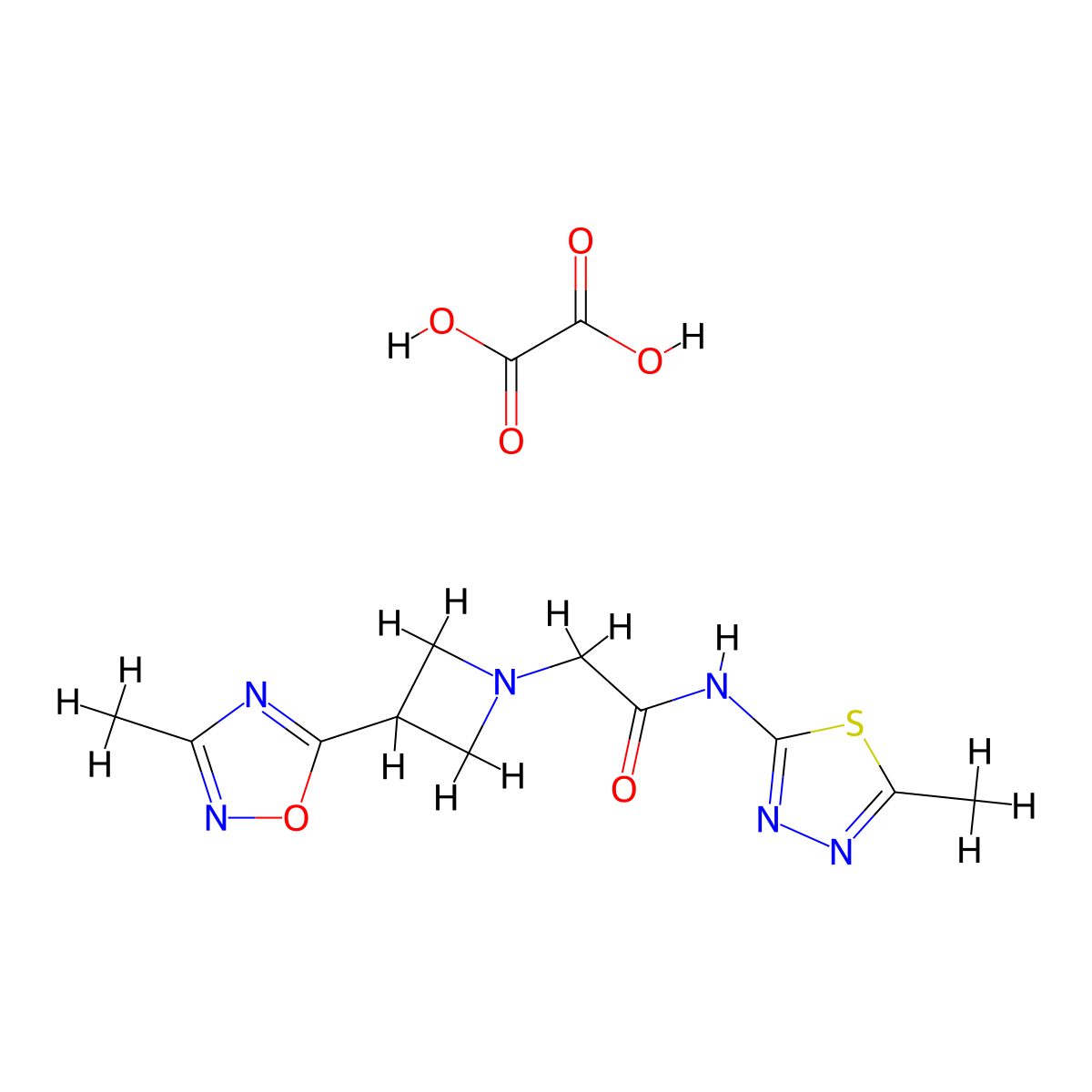 2-(3-(3-methyl-1,2,4-oxadiazol-5-yl)azetidin-1-yl)-N-(5-methyl-1,3,4-thiadiazol-2-yl)acetamide oxalate molecular structure, CAS 1351659-58-9