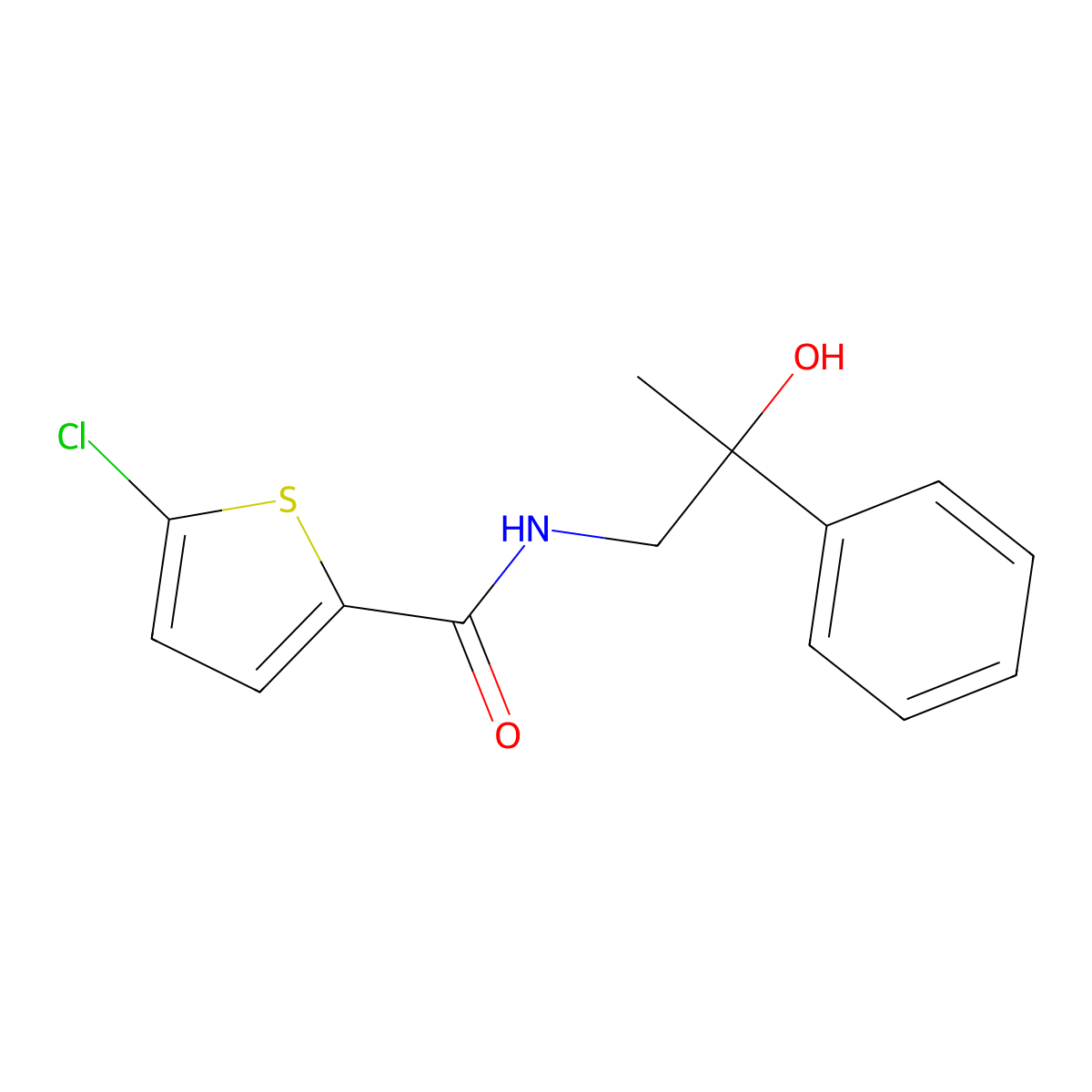 5-chloro-N-(2-hydroxy-2-phenylpropyl)thiophene-2-carboxamide molecular structure, CAS 1351659-81-8