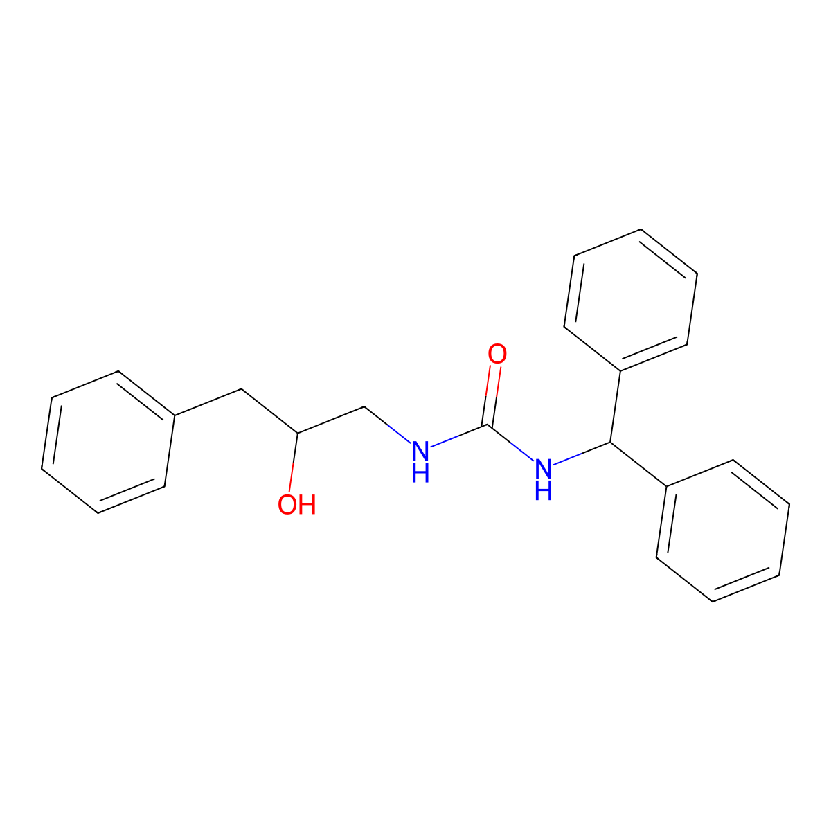 1-Benzhydryl-3-(2-hydroxy-3-phenylpropyl)urea molecular structure, CAS 1351659-86-3
