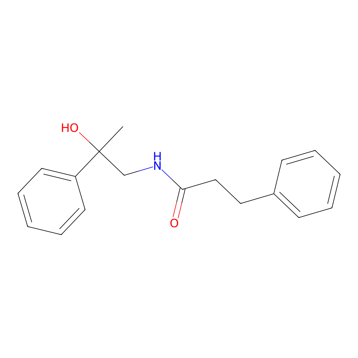 N-(2-hydroxy-2-phenylpropyl)-3-phenylpropanamide molecular structure, CAS 1351659-87-4