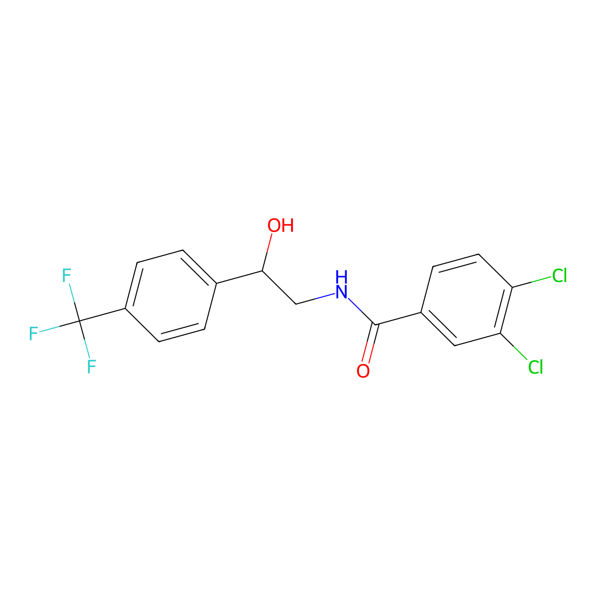 3,4-dichloro-N-{2-hydroxy-2-[4-(trifluoromethyl)phenyl]ethyl}benzamide molecular structure, CAS 1351659-90-9
