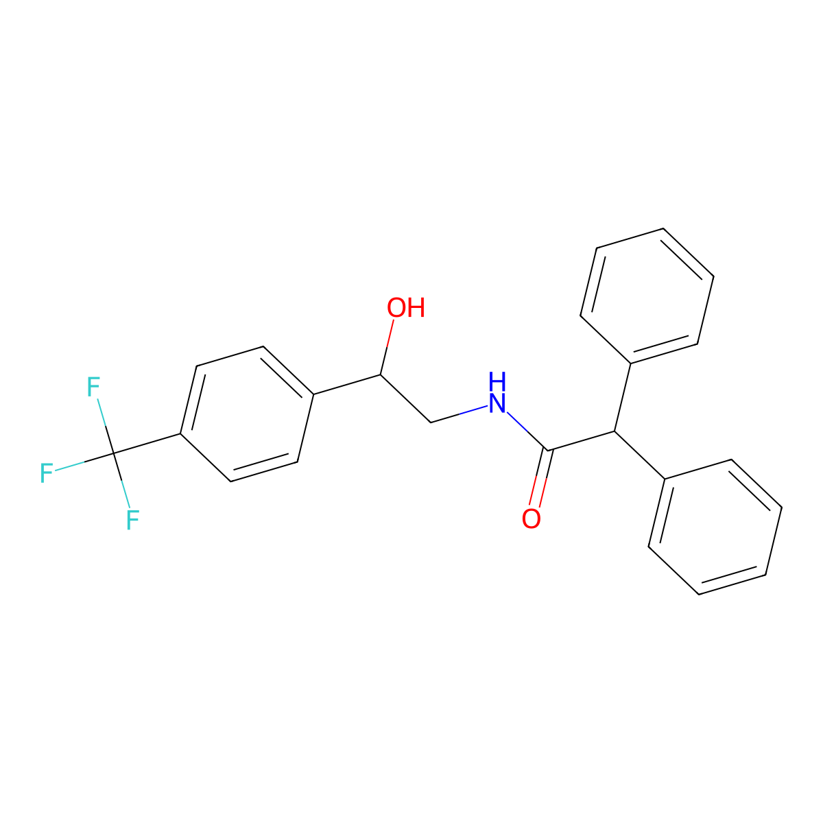 N-(2-hydroxy-2-(4-(trifluoromethyl)phenyl)ethyl)-2,2-diphenylacetamide molecular structure, CAS 1351659-92-1