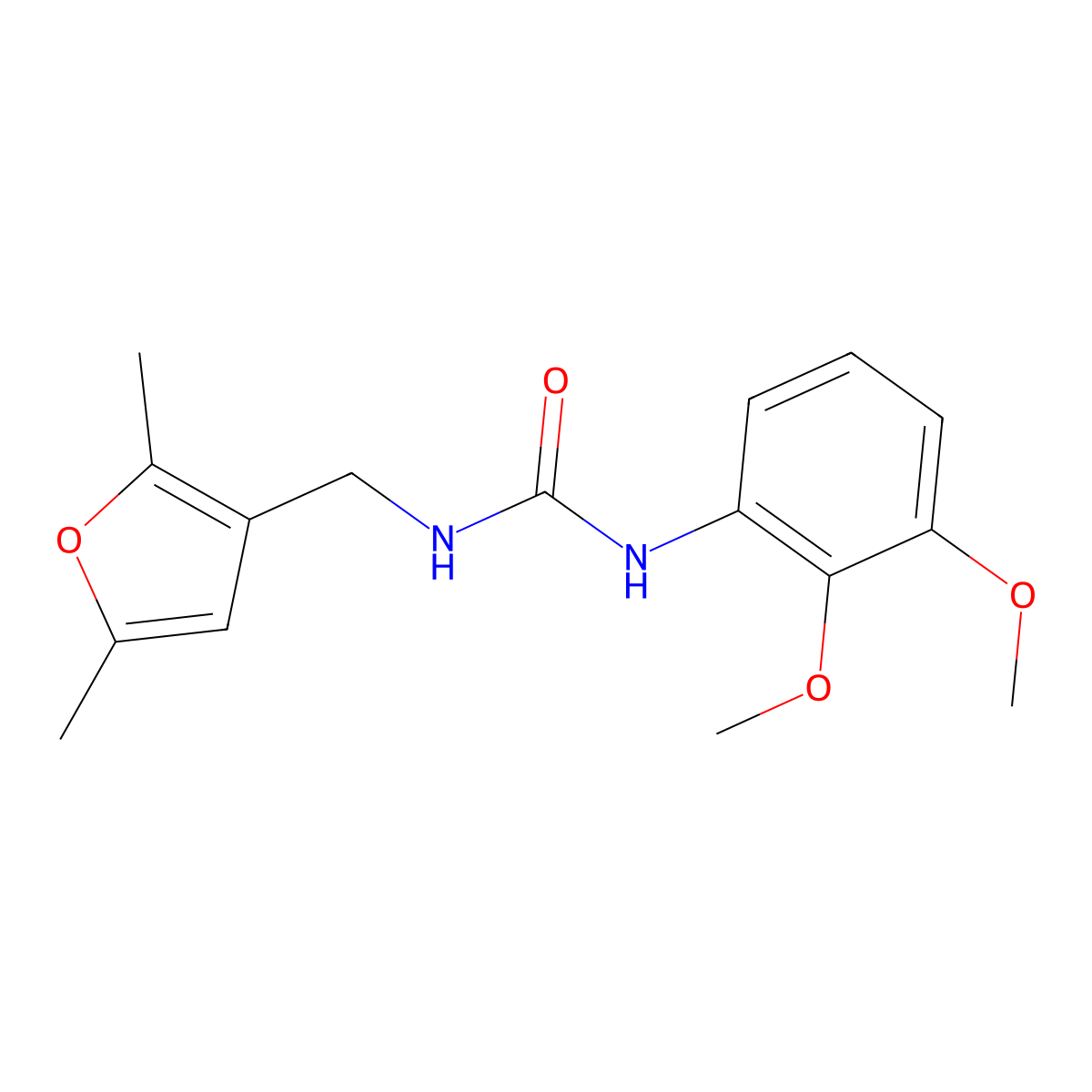 1-(2,3-Dimethoxyphenyl)-3-[(2,5-dimethylfuran-3-yl)methyl]urea molecular structure, CAS 1351660-04-2
