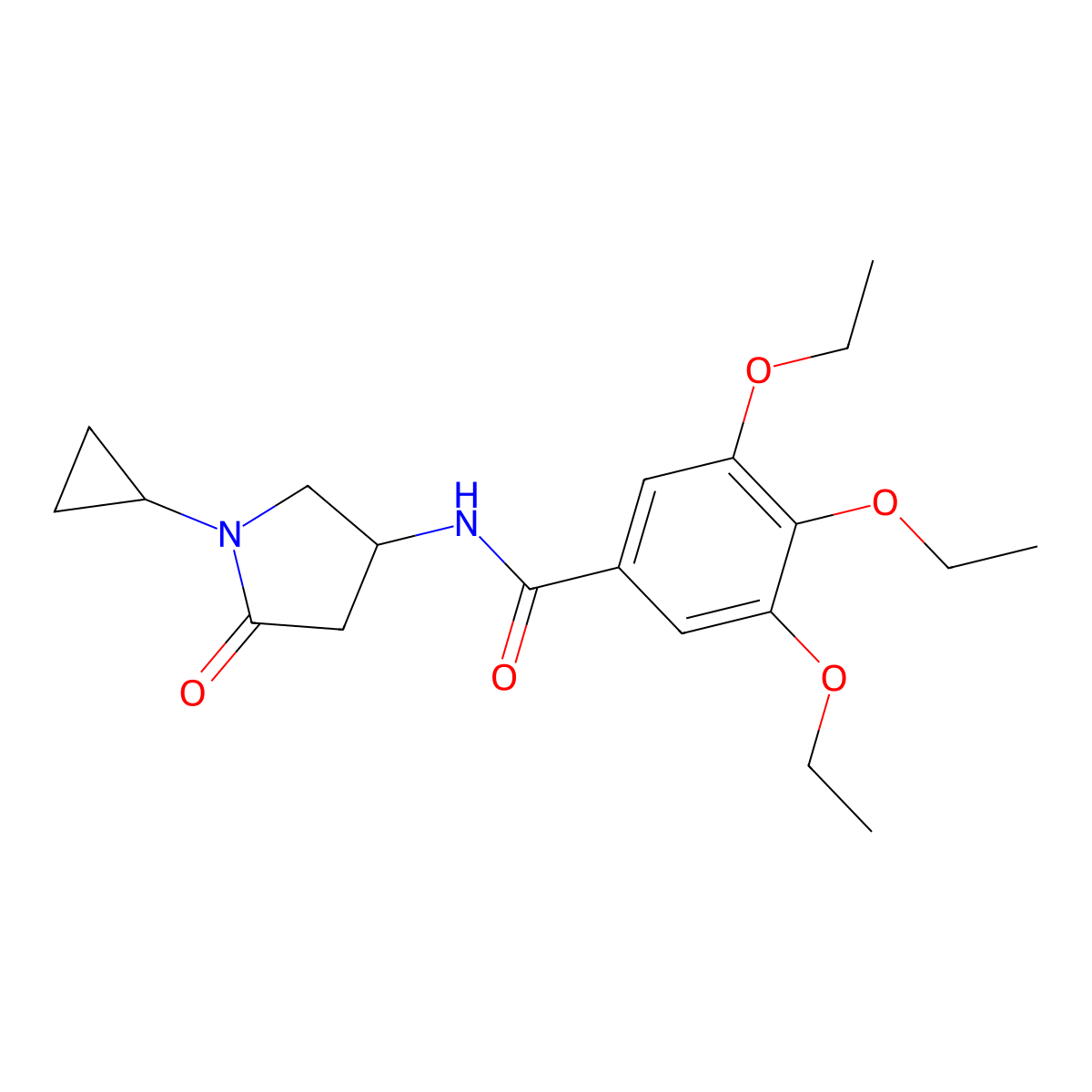 N-(1-cyclopropyl-5-oxopyrrolidin-3-yl)-3,4,5-triethoxybenzamide molecular structure, CAS 1351660-07-5