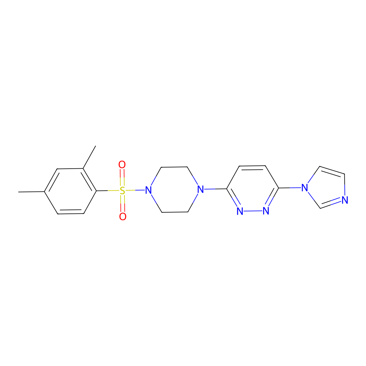 3-(4-((2,4-dimethylphenyl)sulfonyl)piperazin-1-yl)-6-(1H-imidazol-1-yl)pyridazine molecular structure, CAS 1351660-09-7