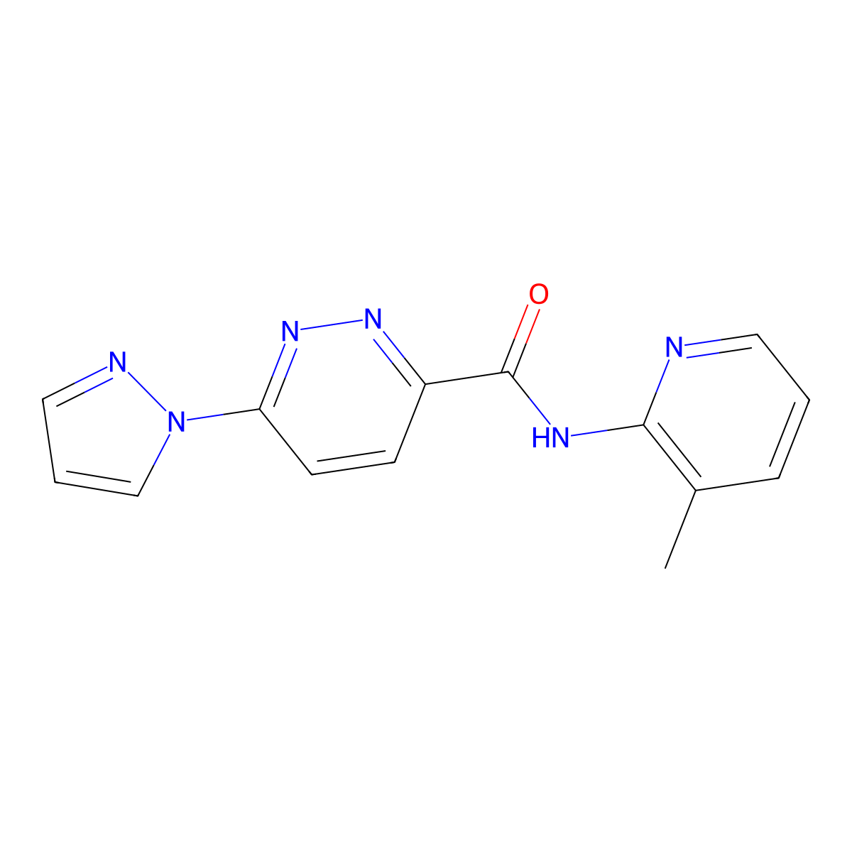 N-(3-methylpyridin-2-yl)-6-(1H-pyrazol-1-yl)pyridazine-3-carboxamide molecular structure, CAS 1351660-11-1