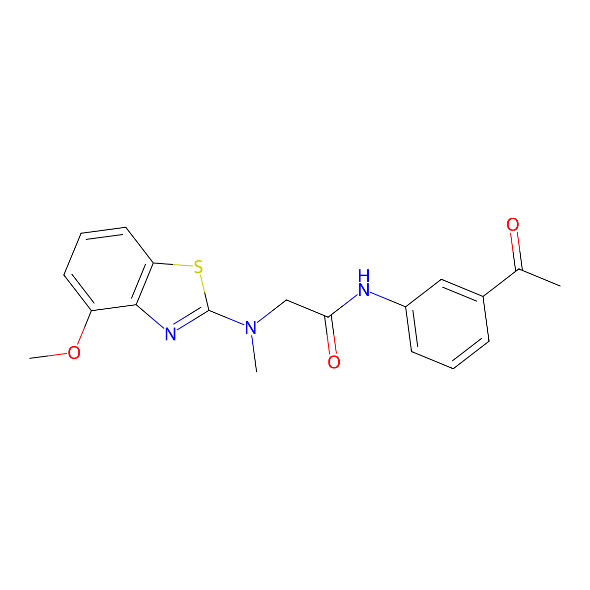 N-(3-acetylphenyl)-2-((4-methoxybenzo[d]thiazol-2-yl)(methyl)amino)acetamide molecular structure, CAS 1351660-13-3