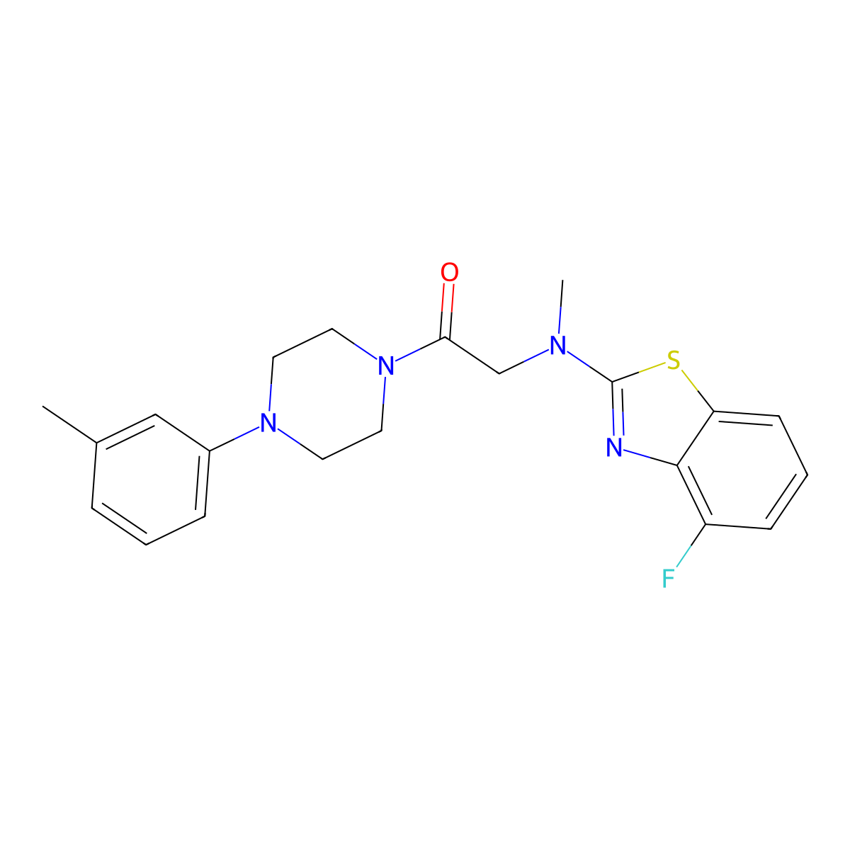 2-((4-Fluorobenzo[d]thiazol-2-yl)(methyl)amino)-1-(4-(m-tolyl)piperazin-1-yl)ethanone molecular structure, CAS 1351660-16-6